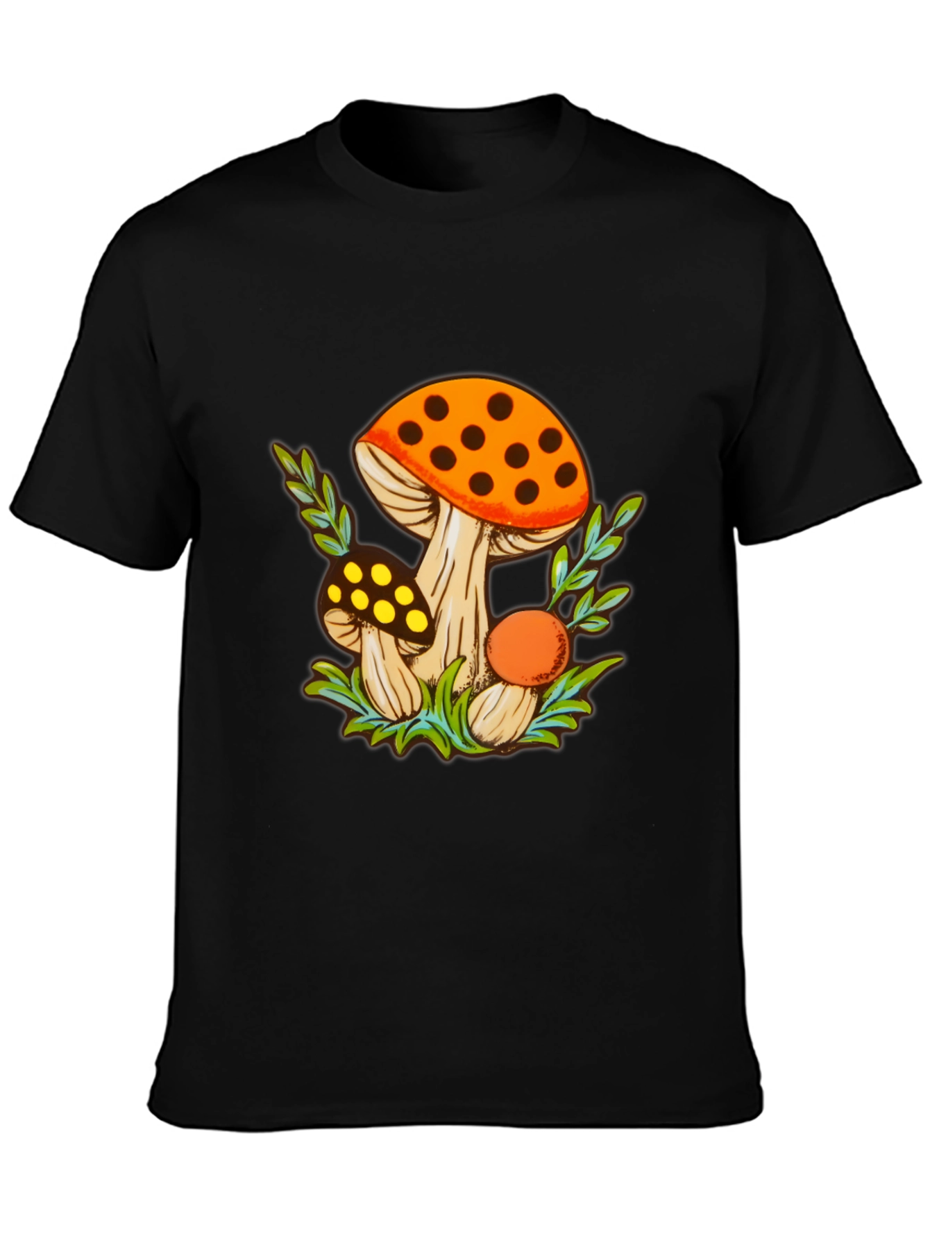 Black Mushroom Graphic Tee - Funky Fungi Design view 3