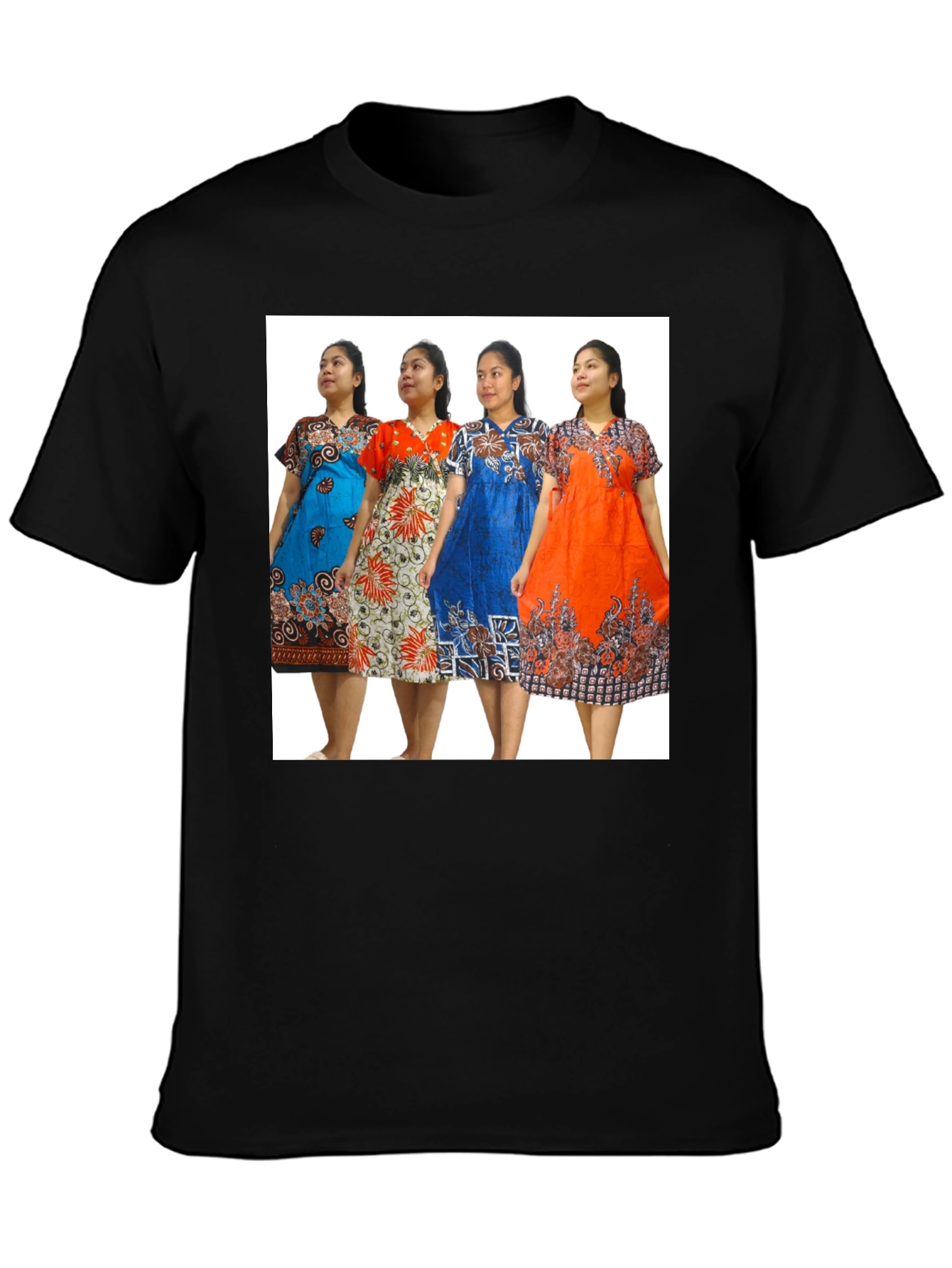Black Batik Print Dress T-Shirt view 3