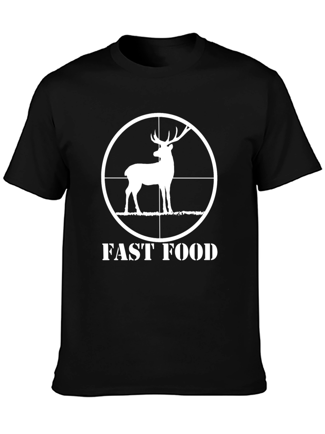 Black Fast Food Deer Hunting Graphic T-Shirt view 3