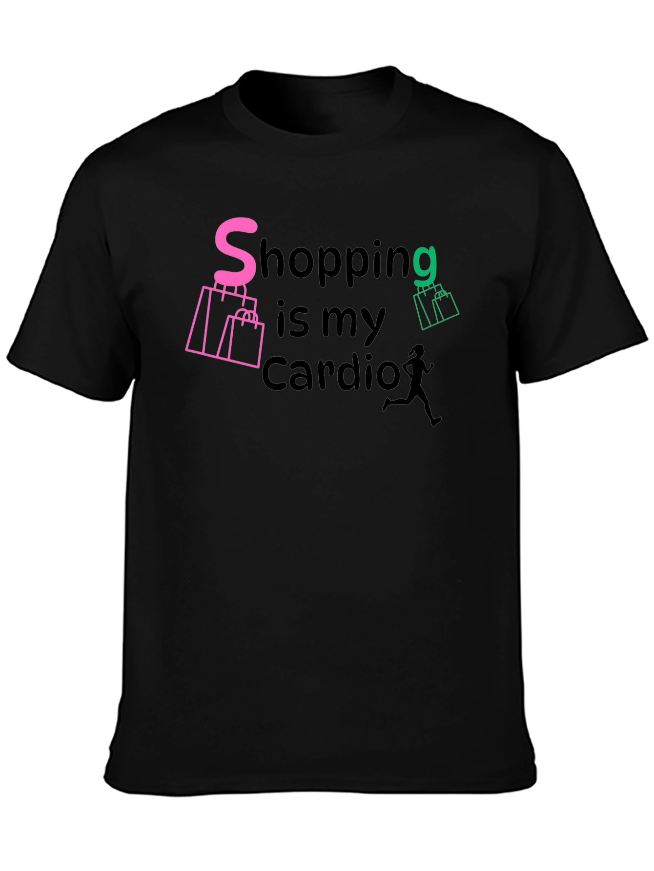 Black Shopping is My Cardio Graphic Tee view 3