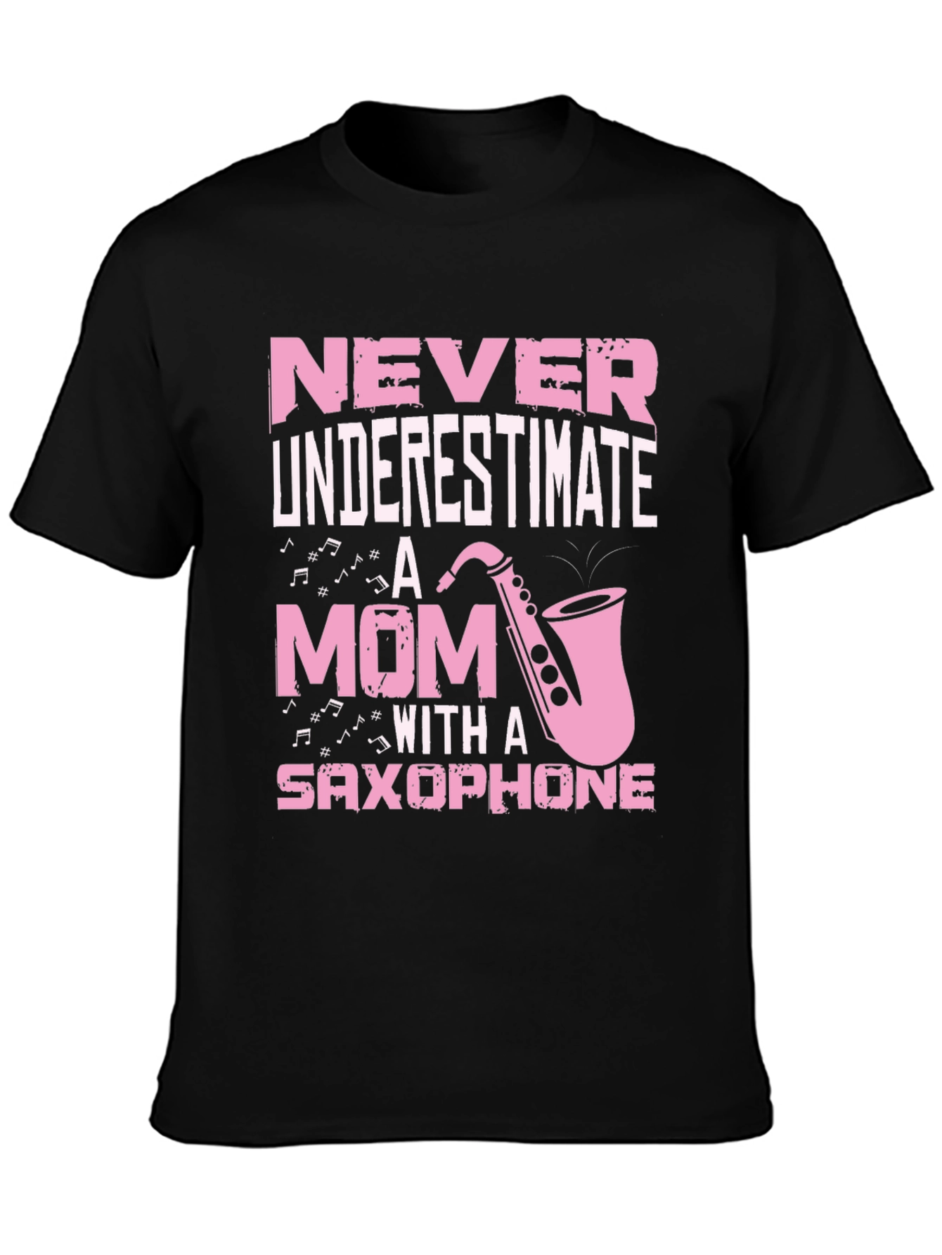 Black Never Underestimate a Mom Saxophone T-Shirt view 3