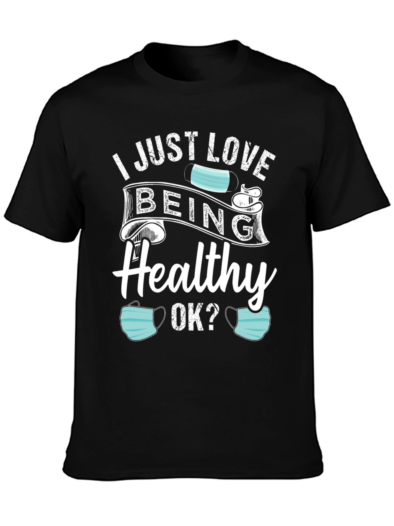 Black I Just Love Being Healthy T-Shirt view 3