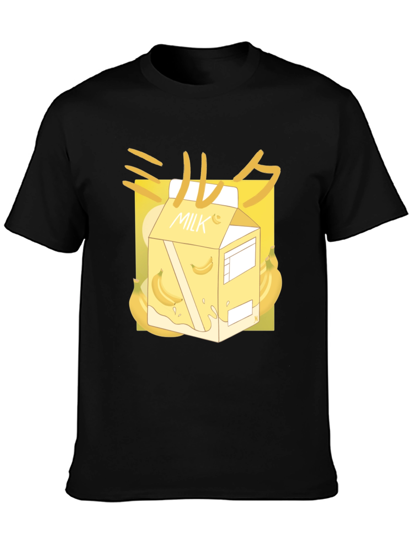 Black Banana Milk T-Shirt - Kawaii Style Black Tee view 3