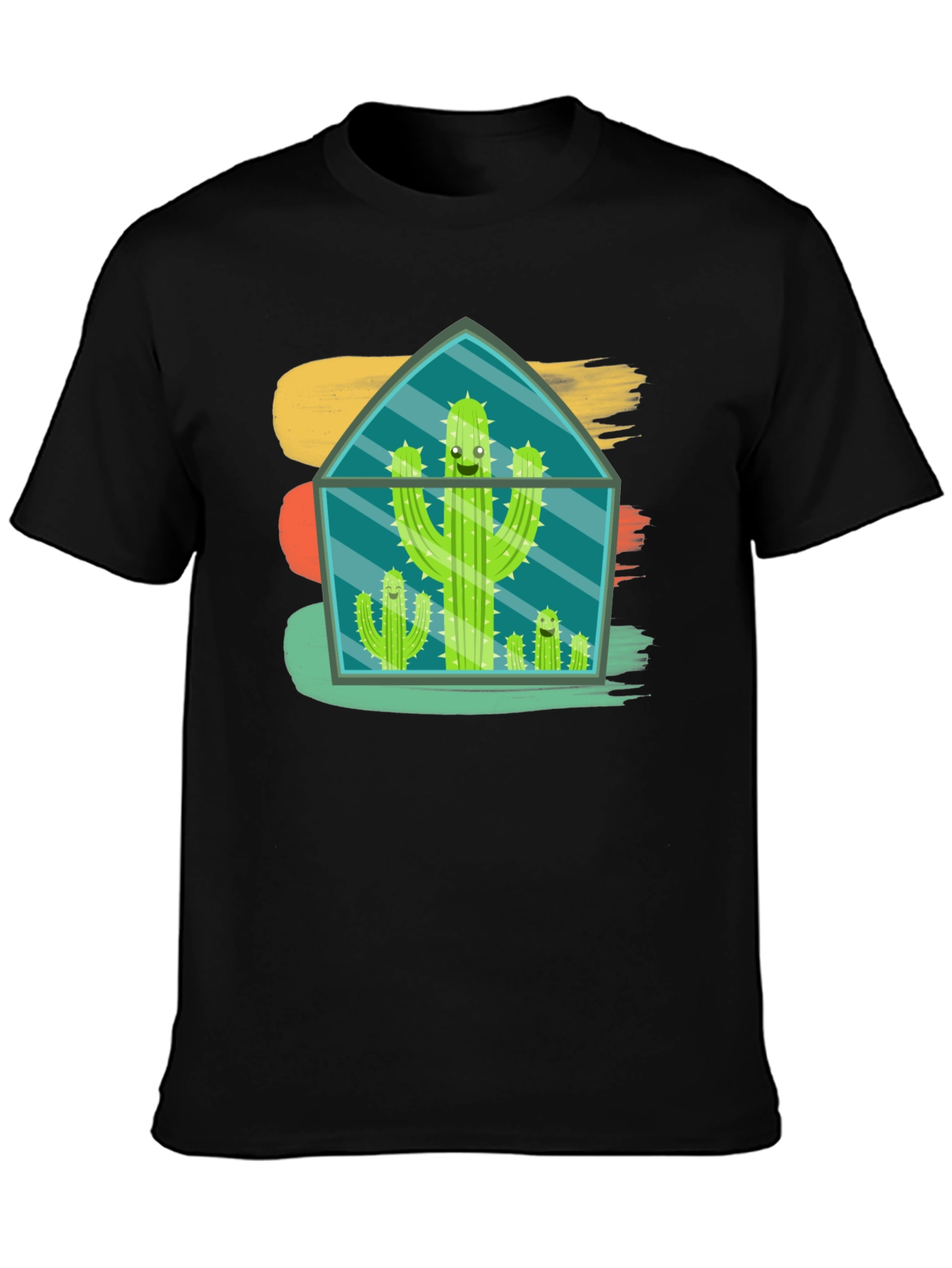 Black Cactus Terrarium T-Shirt - Funny Plant Lover Tee view 3