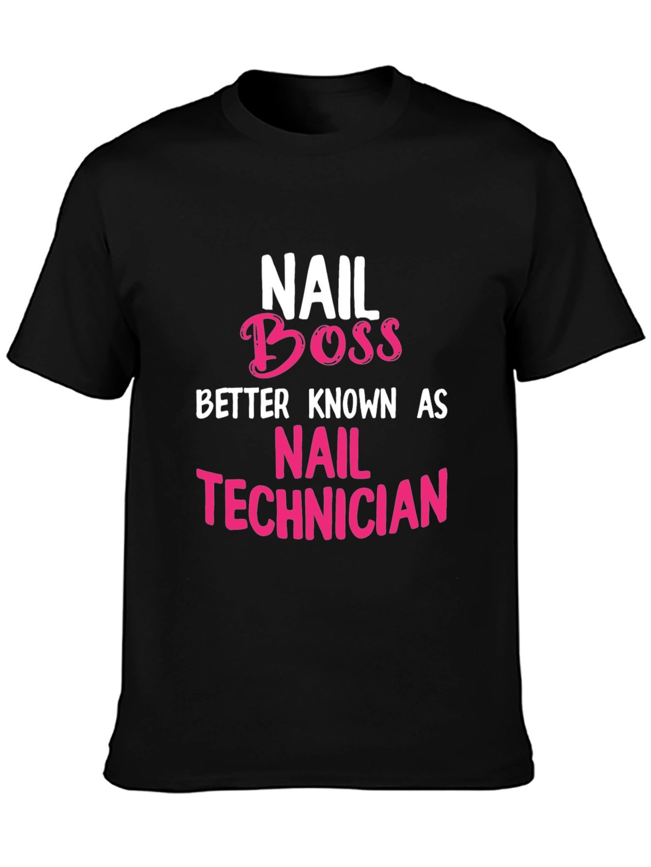 Black Nail Boss T-Shirt - Nail Technician Apparel view 3