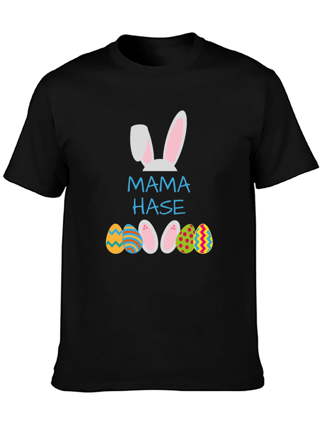 Black Mama Hase Easter Bunny Egg T-Shirt view 3