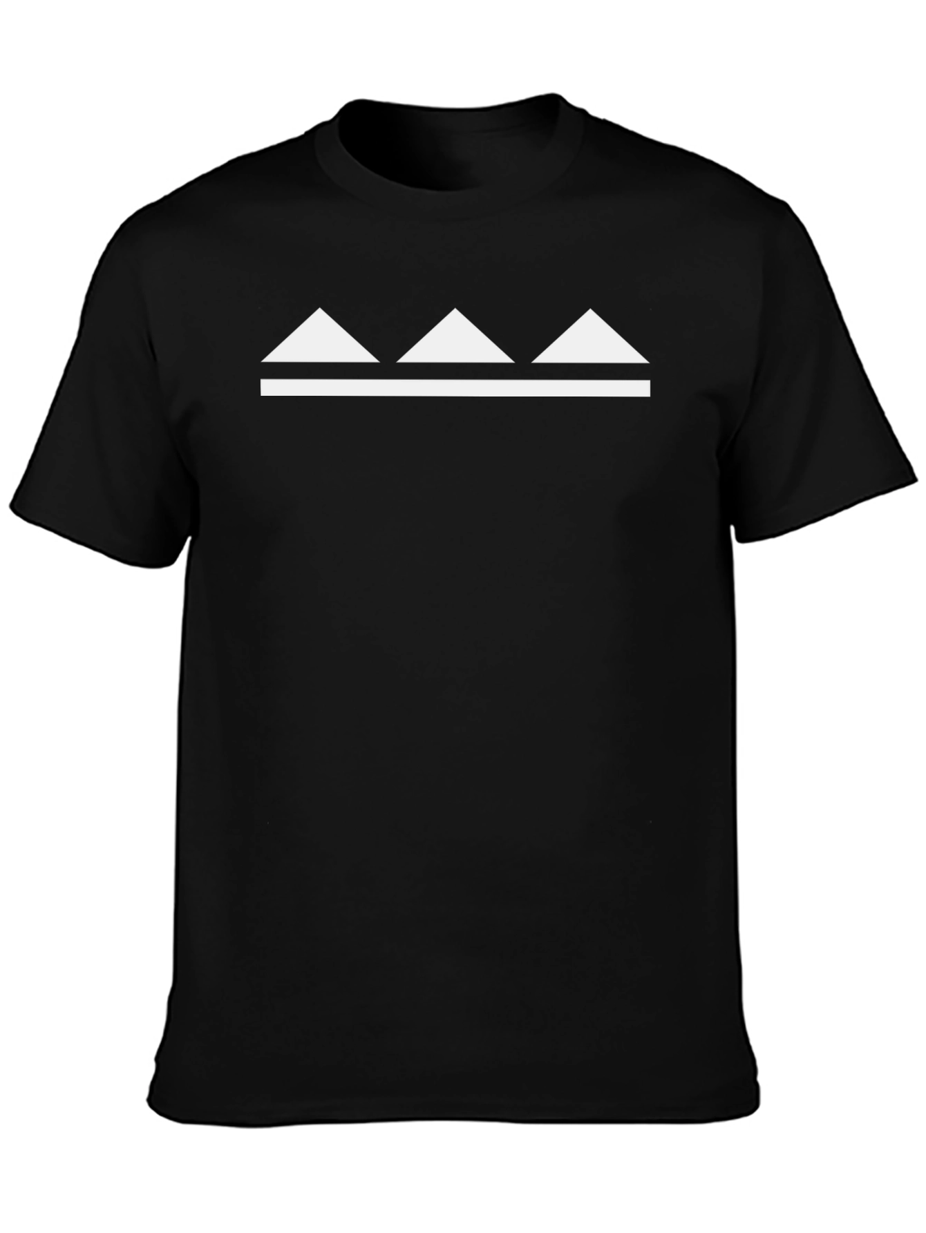 Black Geometric Mountain Graphic Tee - Black view 3
