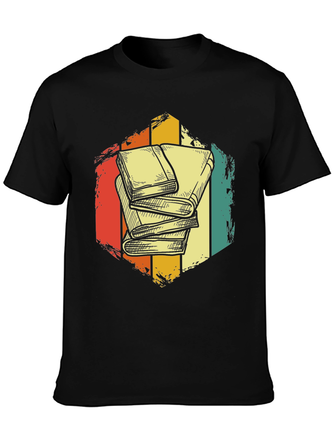 Black Vintage Books T-Shirt - Reader Apparel view 3