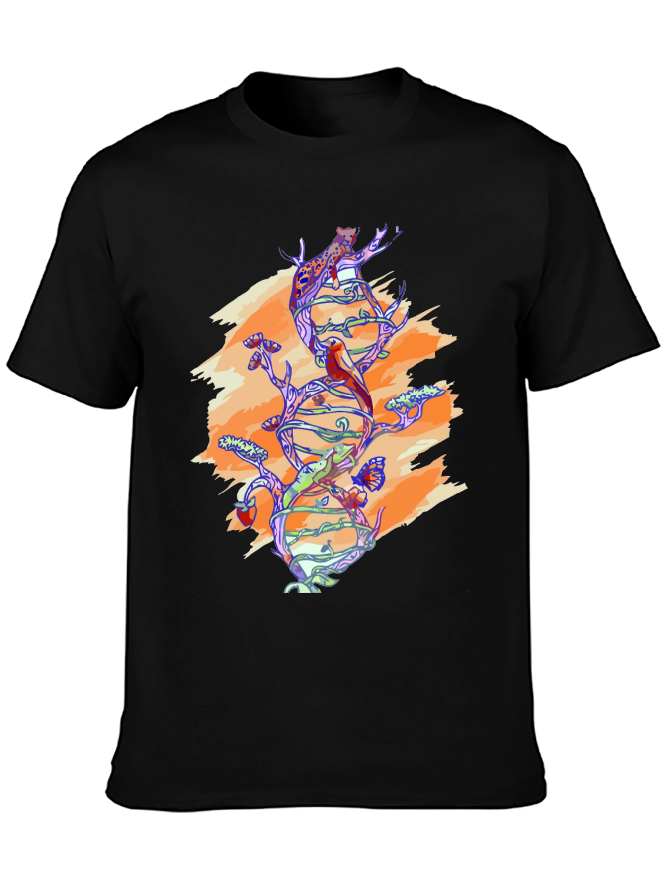 Black Nature DNA Graphic Tee - Black Unisex Shirt view 3