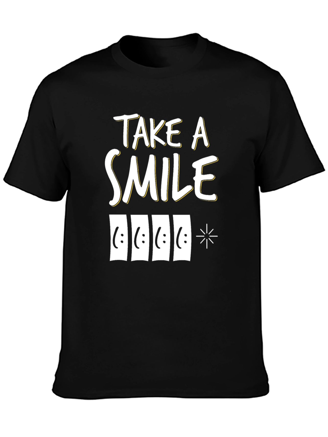Black Take a Smile Graphic Tee - Unisex Black T-Shirt view 3