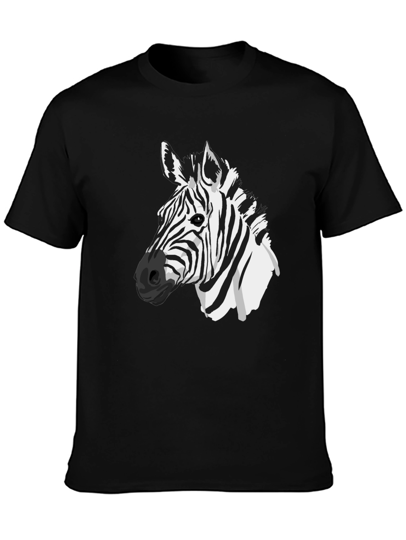 Black Zebra Graphic Tee - Black Cotton Animal Print Shirt view 3