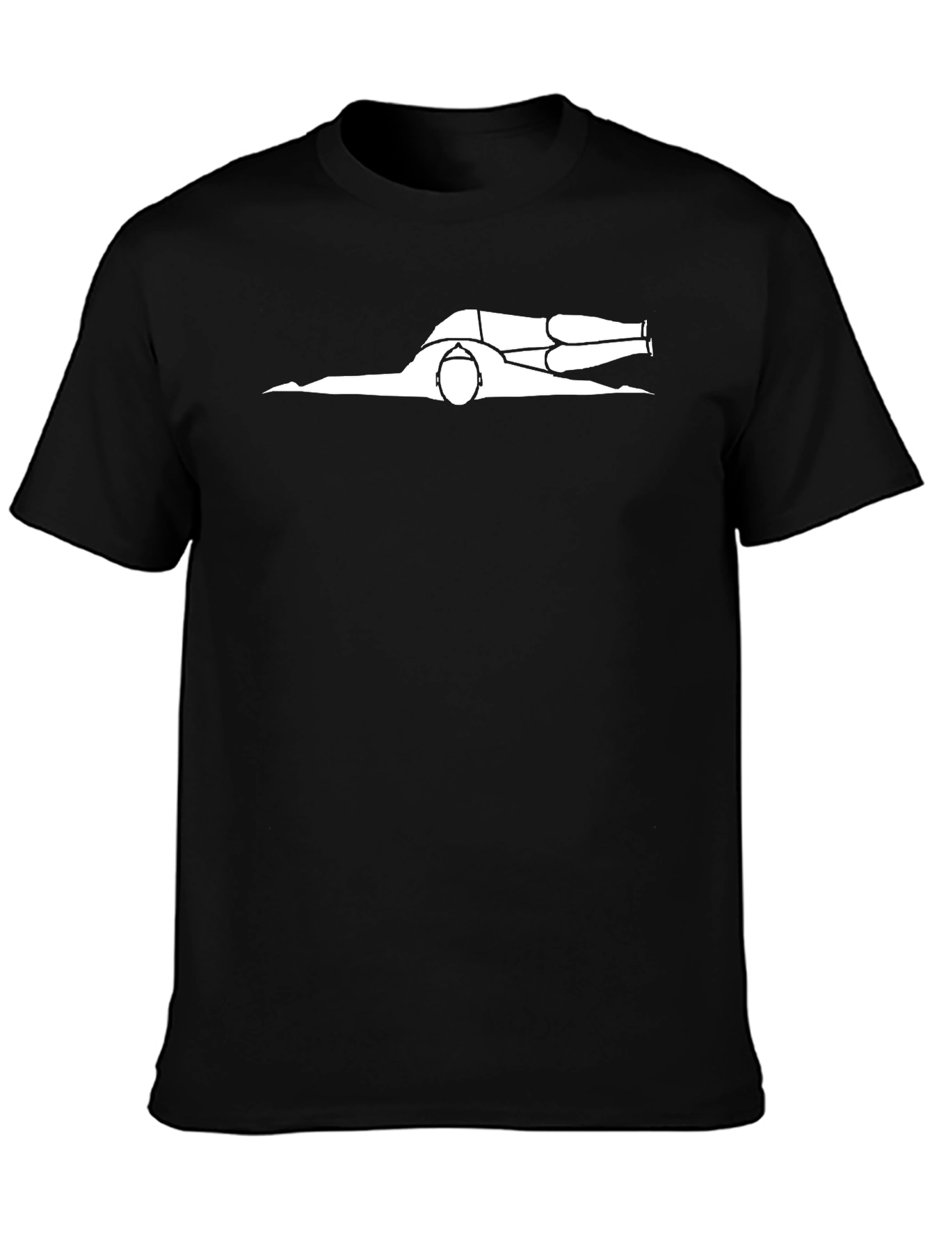 Black Prone Position T-Shirt - Funny Stick Figure Graphic Tee view 3