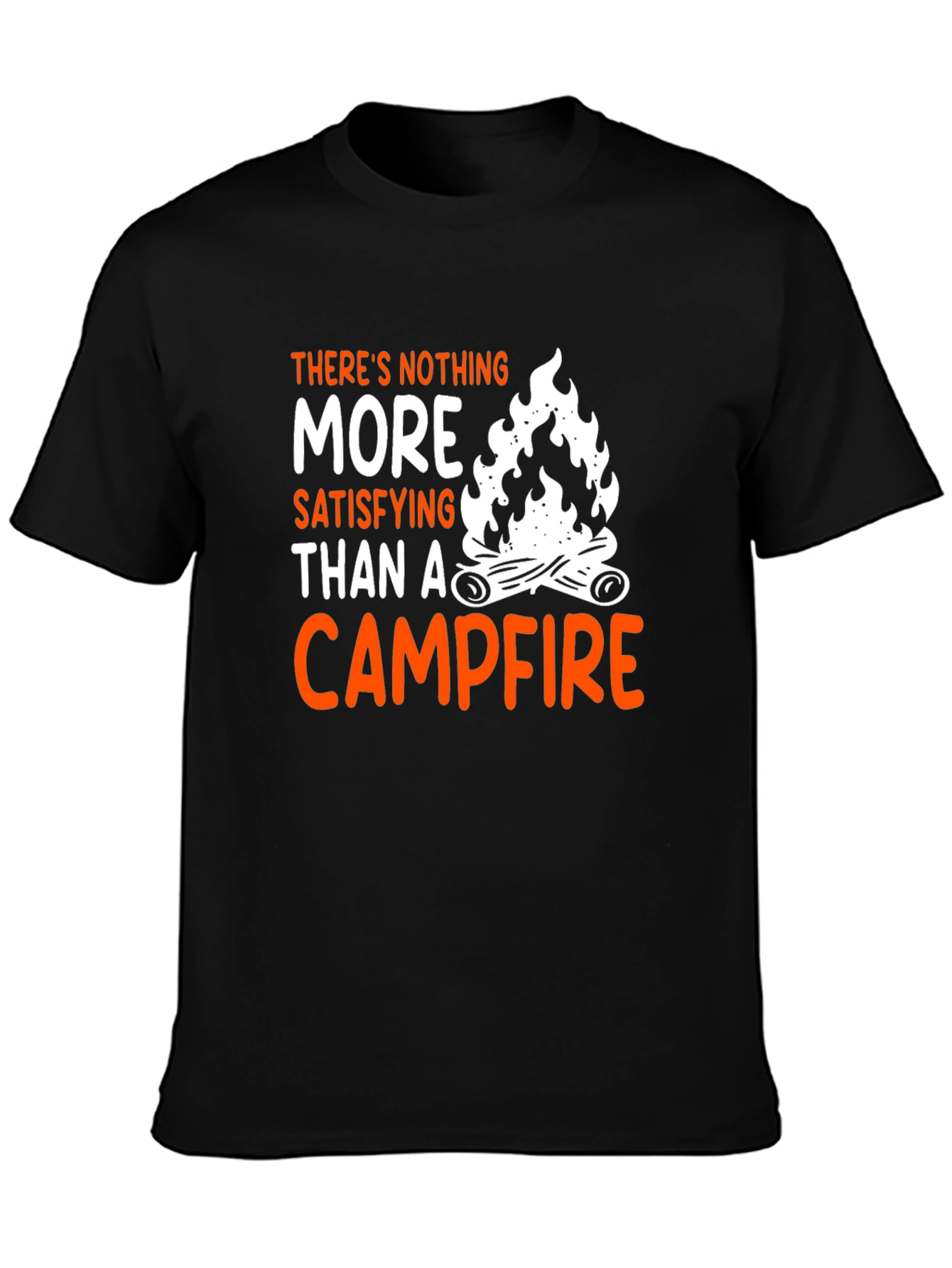 Black Campfire T-Shirt - Satisfying Camping Tee view 3