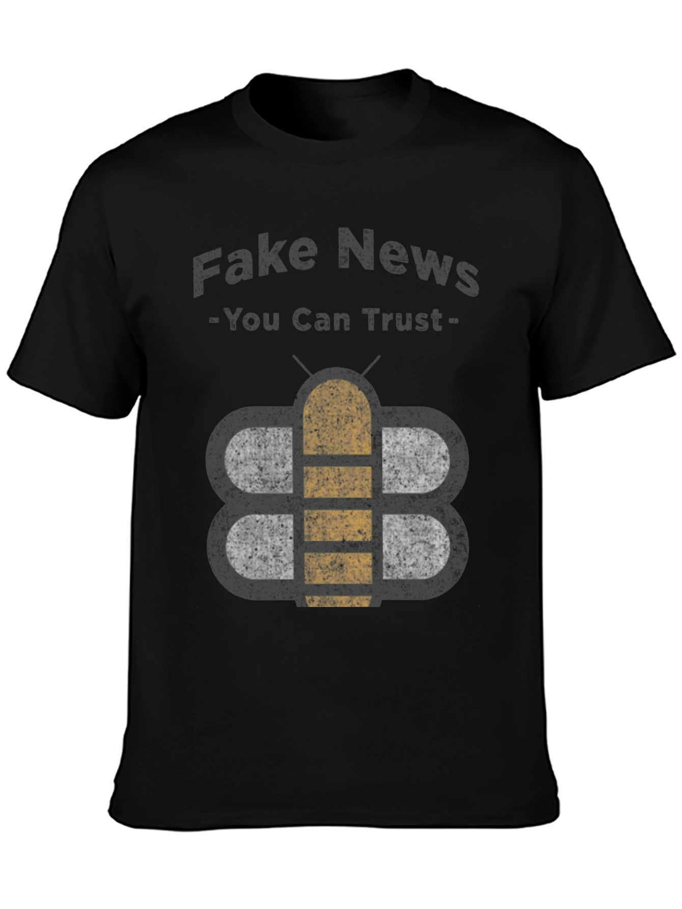 Black Fake News You Can Trust Humor Graphic Tee view 3