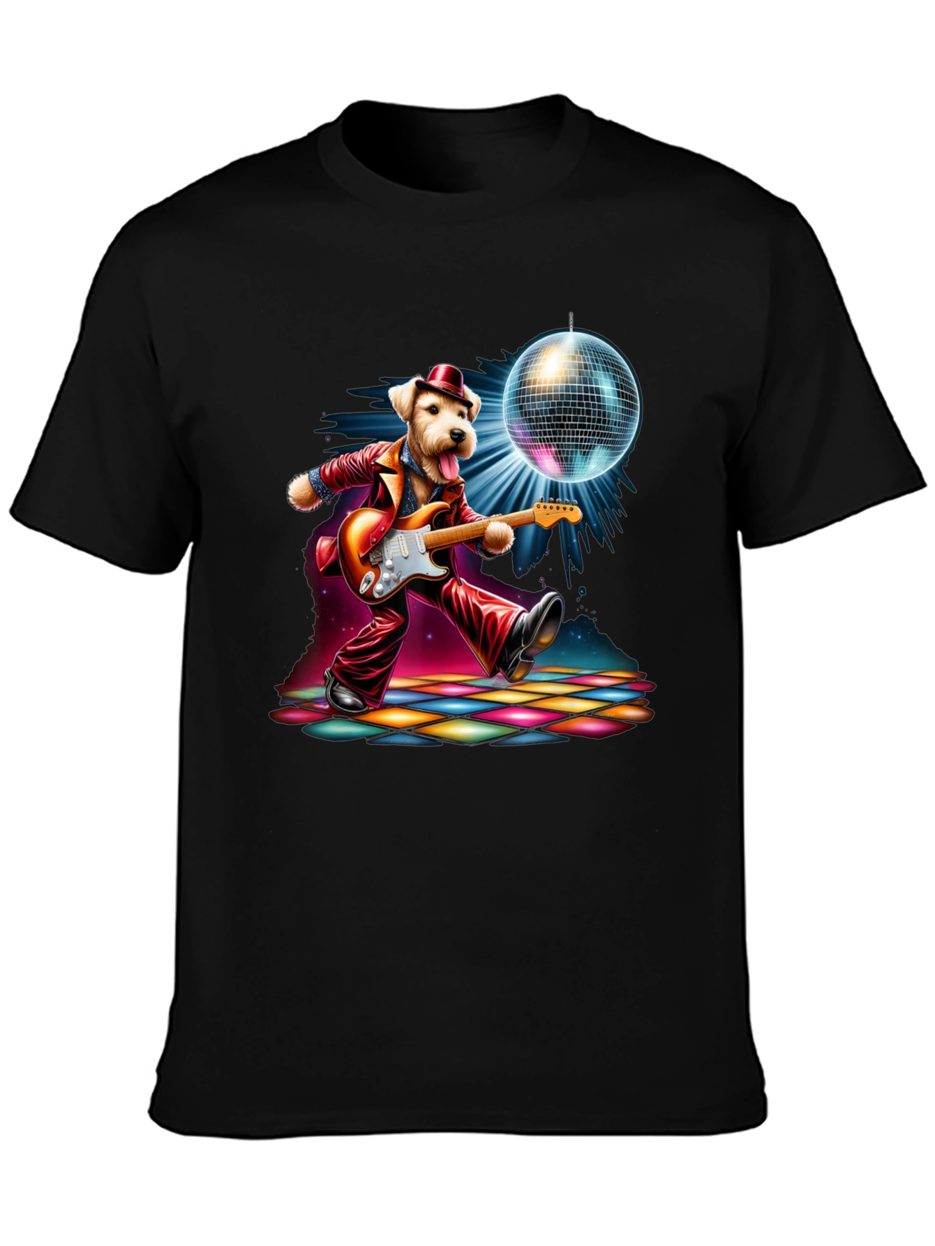 Black Disco Dog T-Shirt view 3