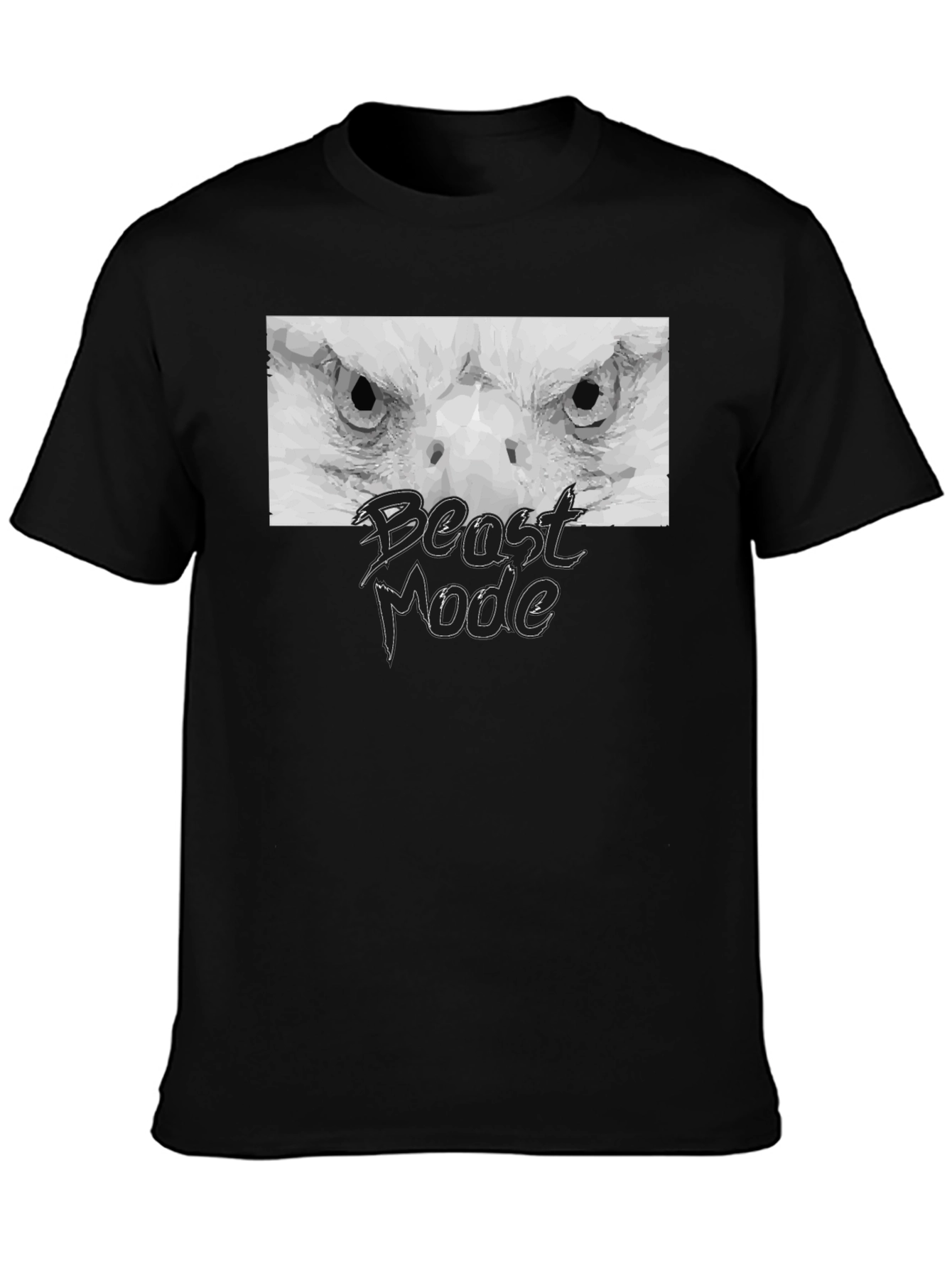Black Beast Mode Eagle Graphic Black T-Shirt view 3