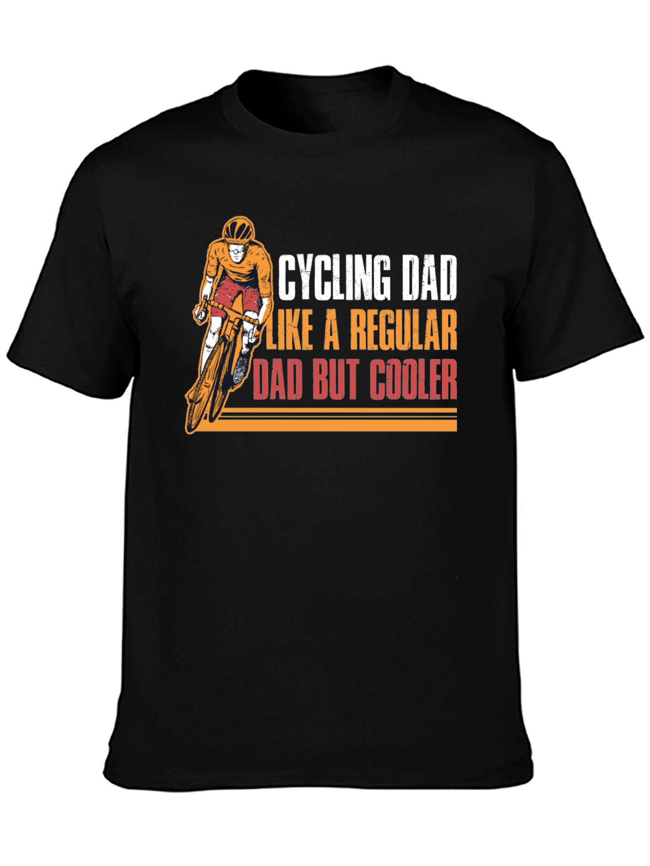 Black Cycling Dad T-Shirt - Cool Dad Edition view 3
