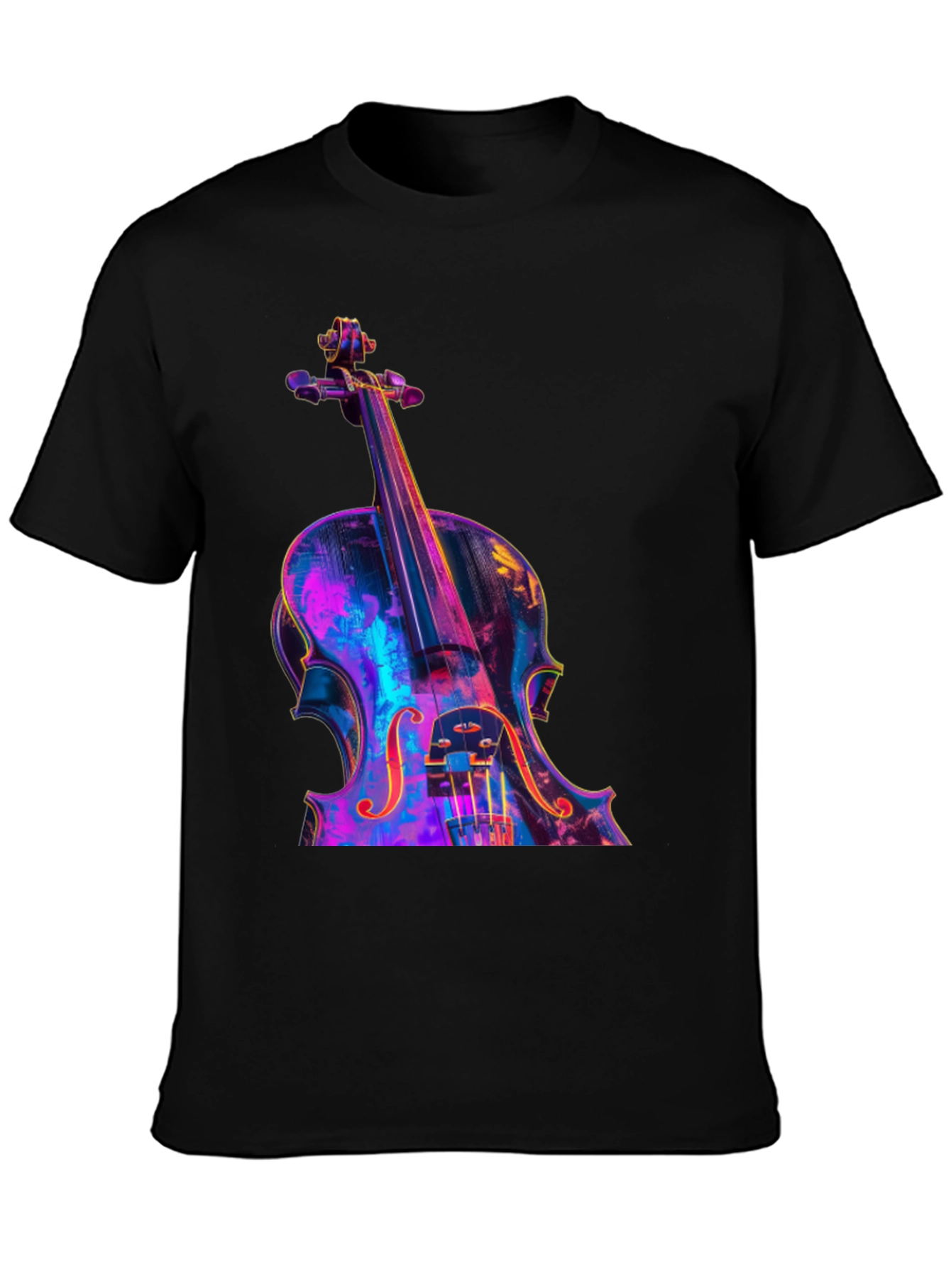Black Violin Graphic Tee - Musician's Black T-Shirt view 3