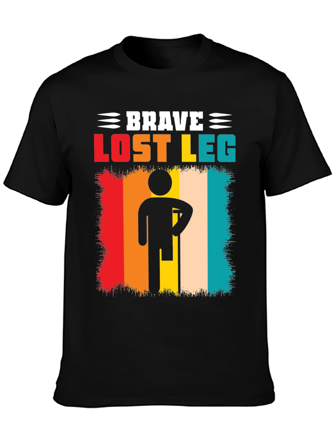 Black Brave Lost Leg T-Shirt - Amputee Pride view 3