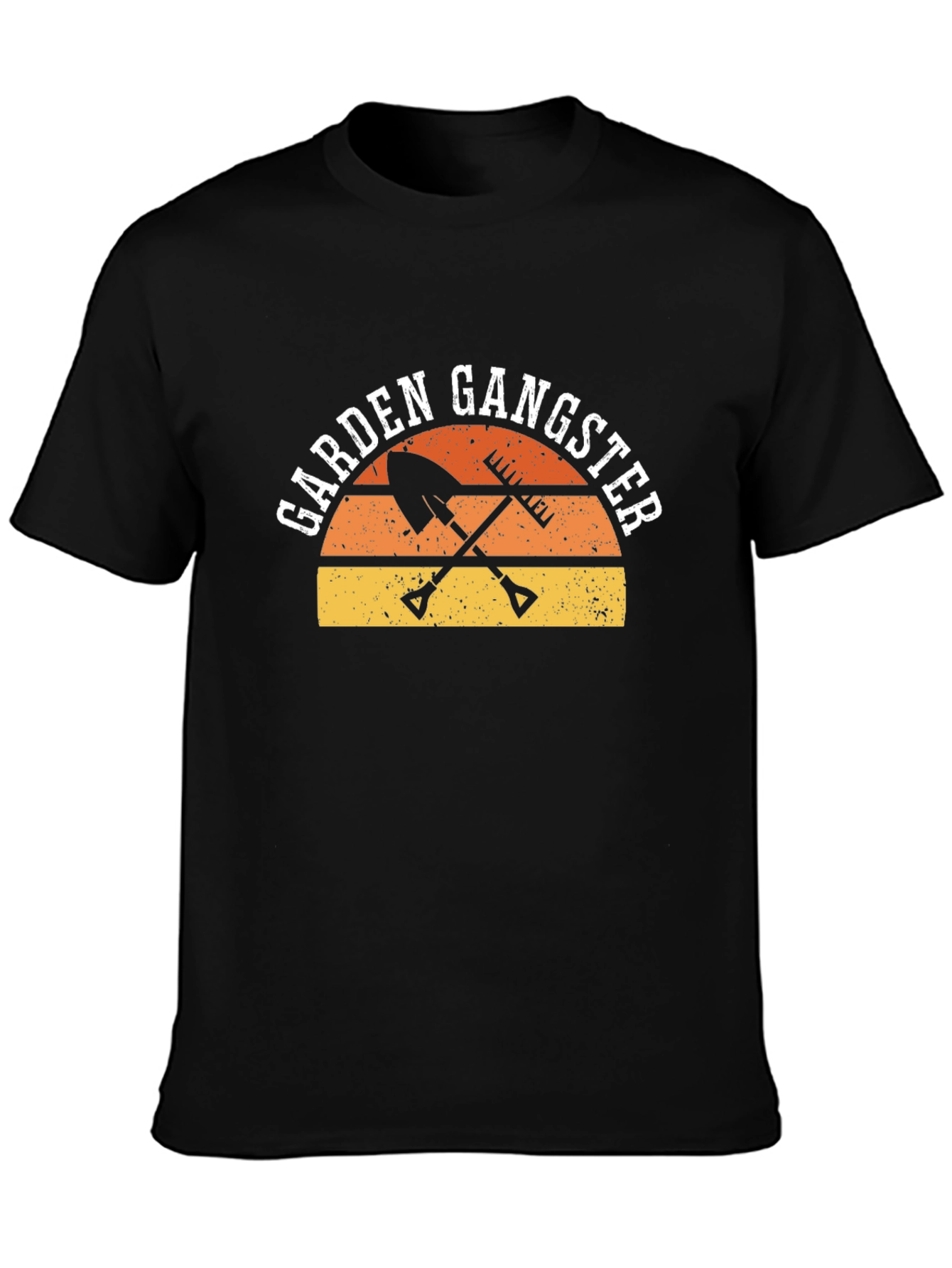 Black Garden Gangster Graphic Tee - Black Cotton T-Shirt view 3