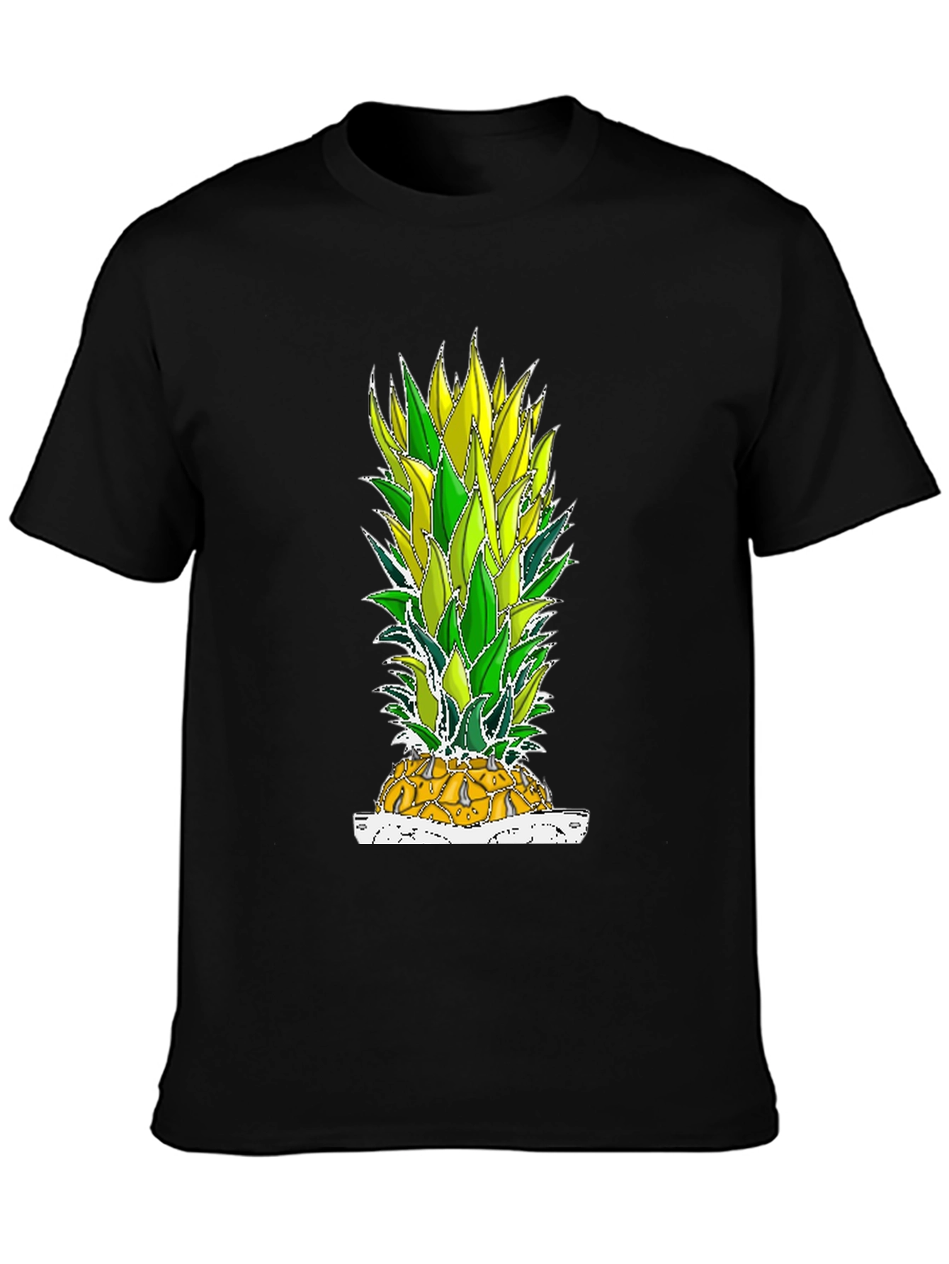Black Pineapple Graphic Tee - Tropical Fruit T-Shirt view 3