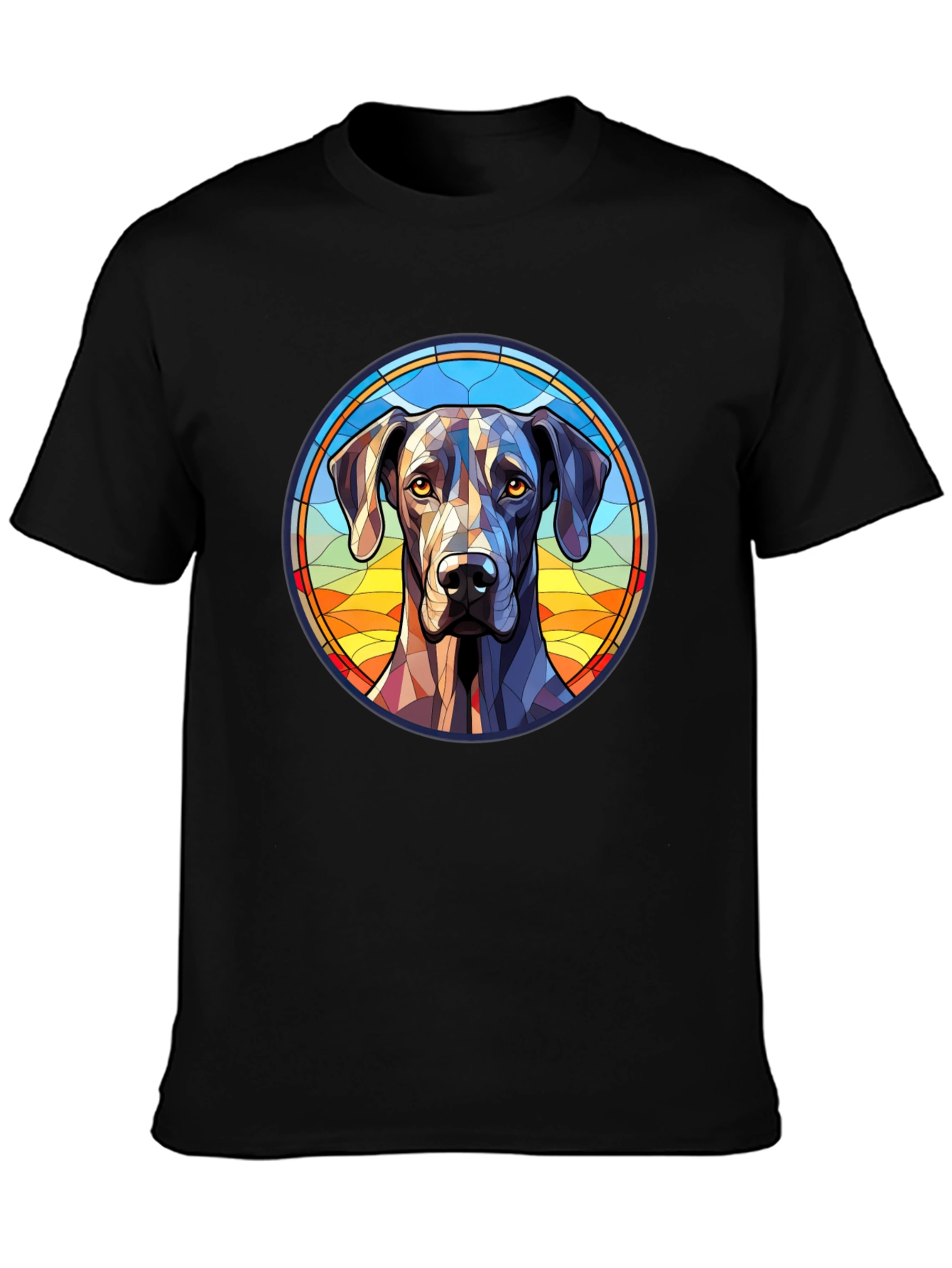 Black Geometric Dog Portrait Tee view 3