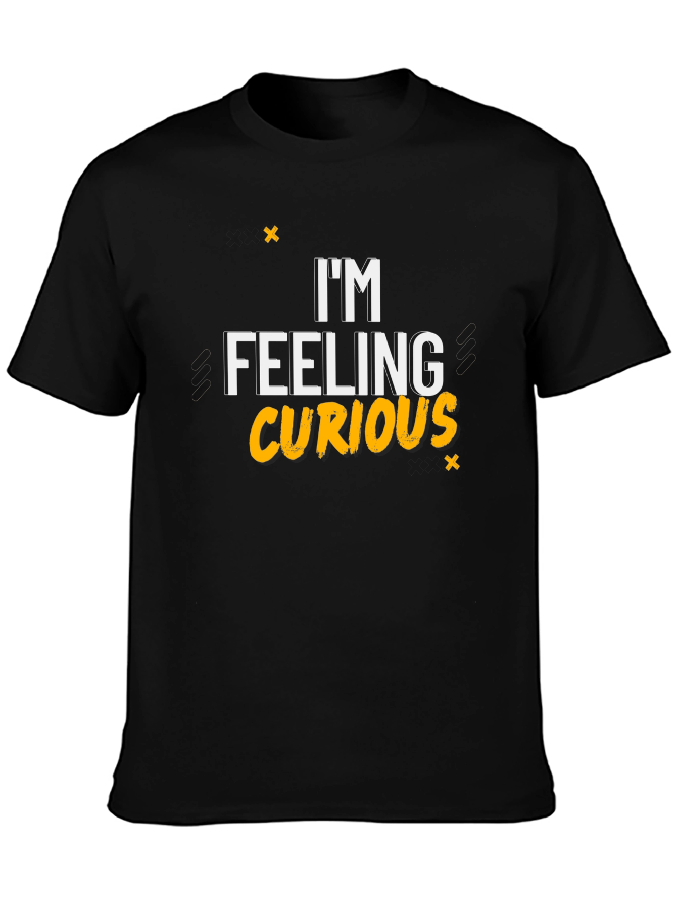 Black I'm Feeling Curious Graphic T-Shirt view 3