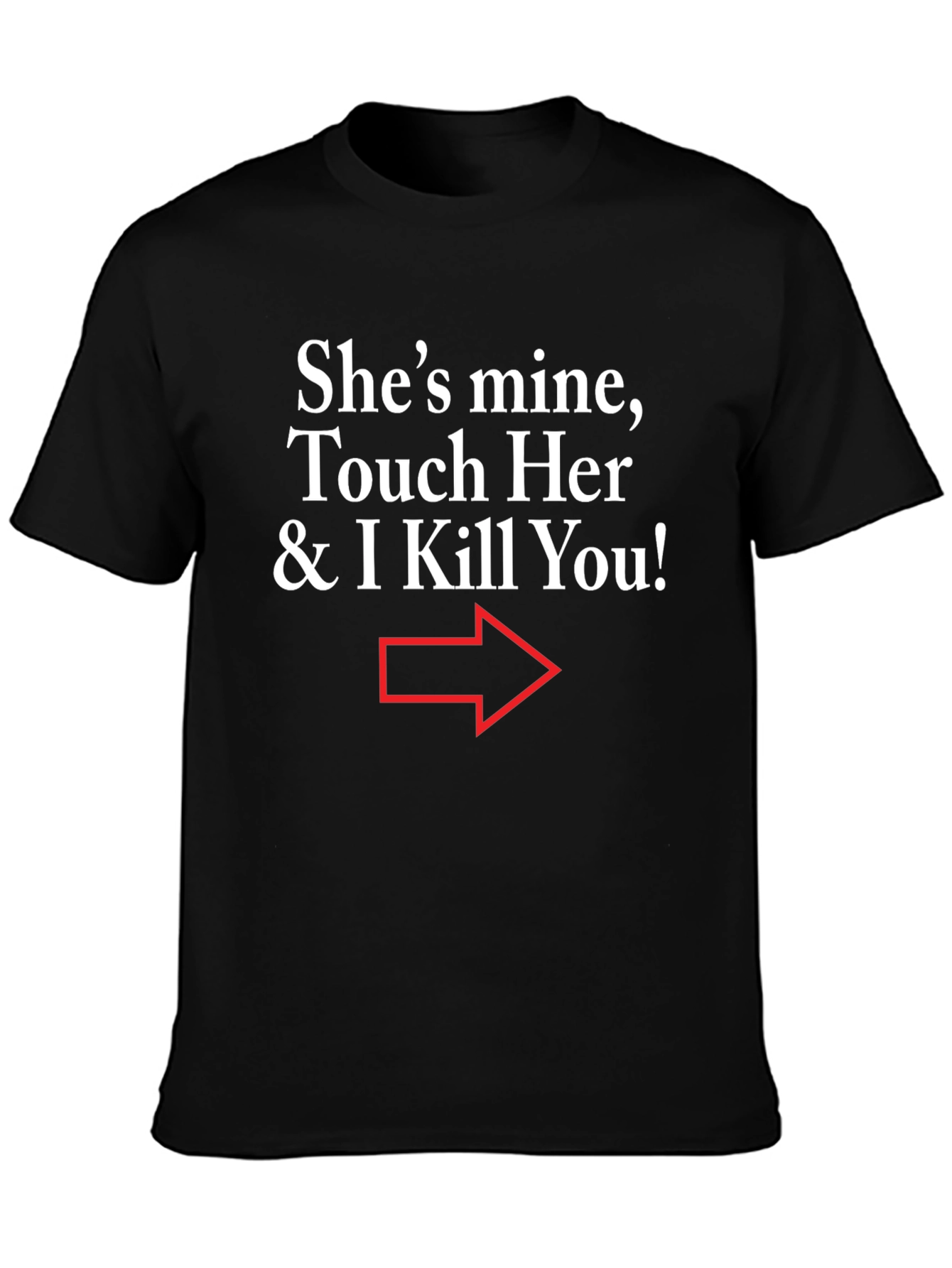 Black Humorous "She's Mine" Graphic Tee view 3