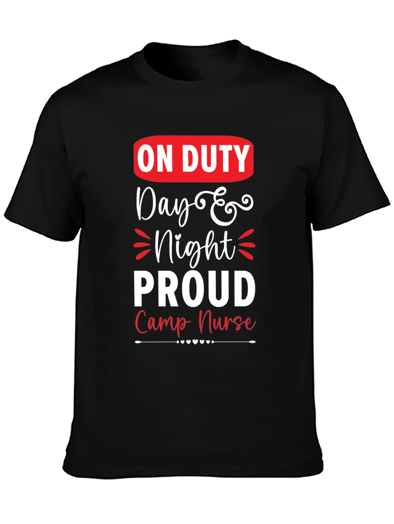 Black On Duty Camp Nurse Graphic T-Shirt view 3