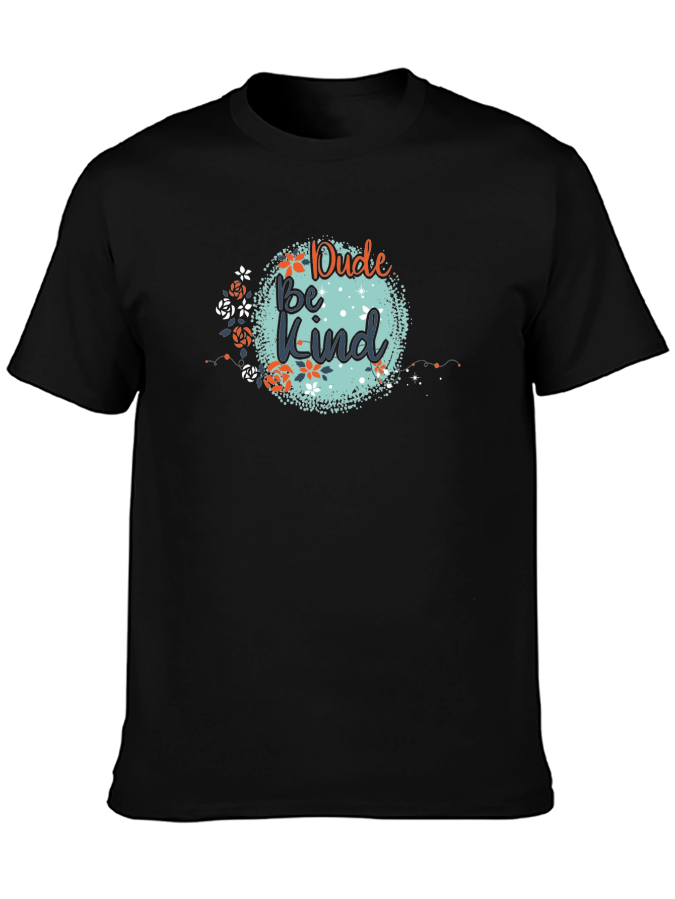 Black Dude Be Kind Graphic Tee - Black Cotton T-Shirt view 3
