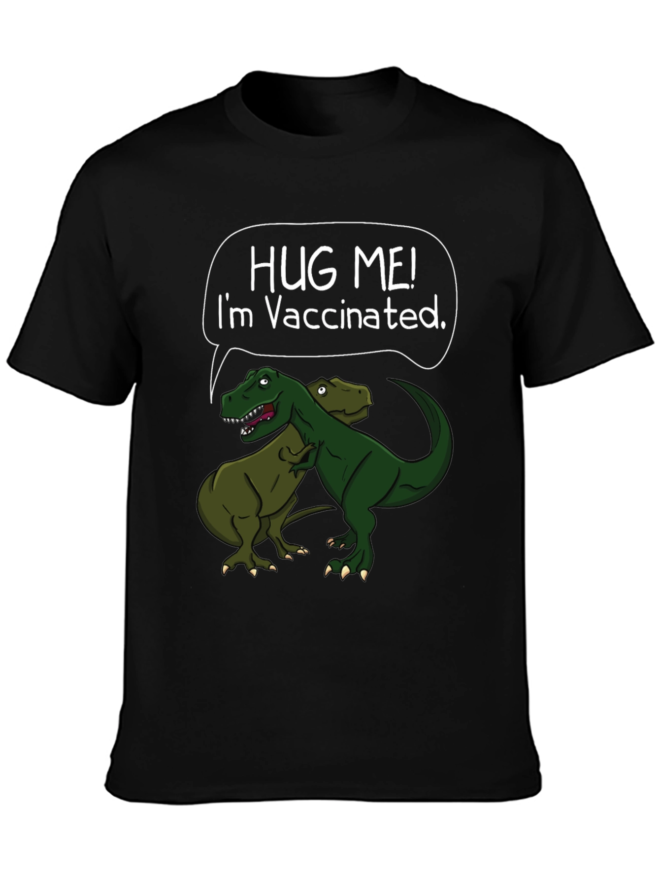 Hug Me! I'm Vaccinated T-Rex Graphic T-Shirt - 3