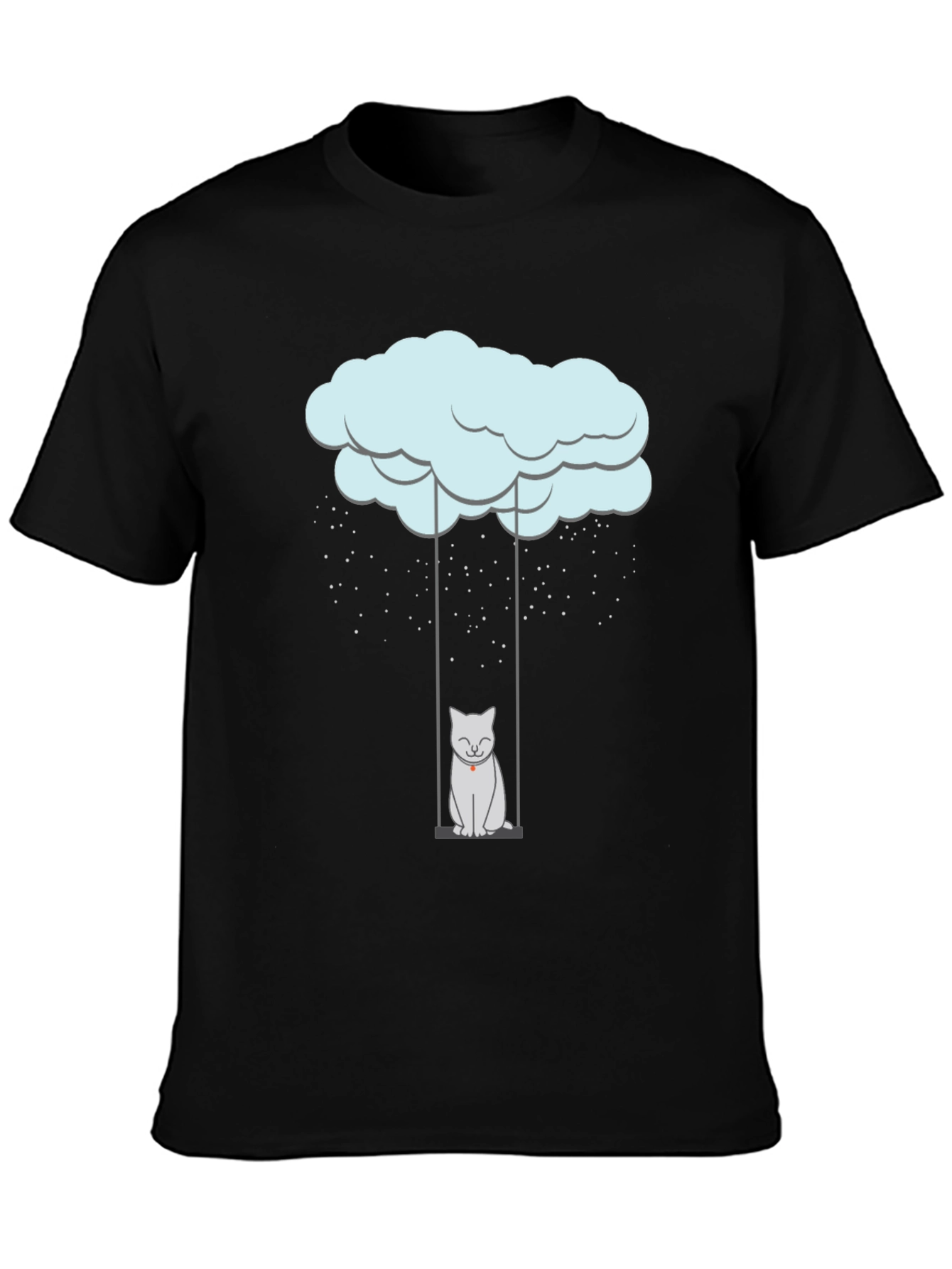 Black Rainy Day Cat Swing Graphic Tee view 3
