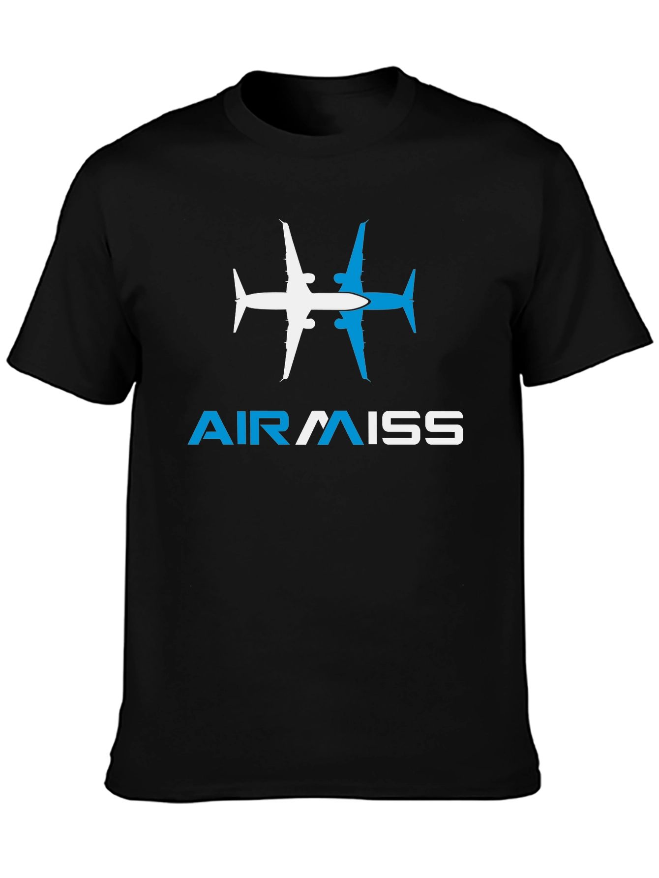 Black AirMiss Airplane Graphic T-Shirt view 3