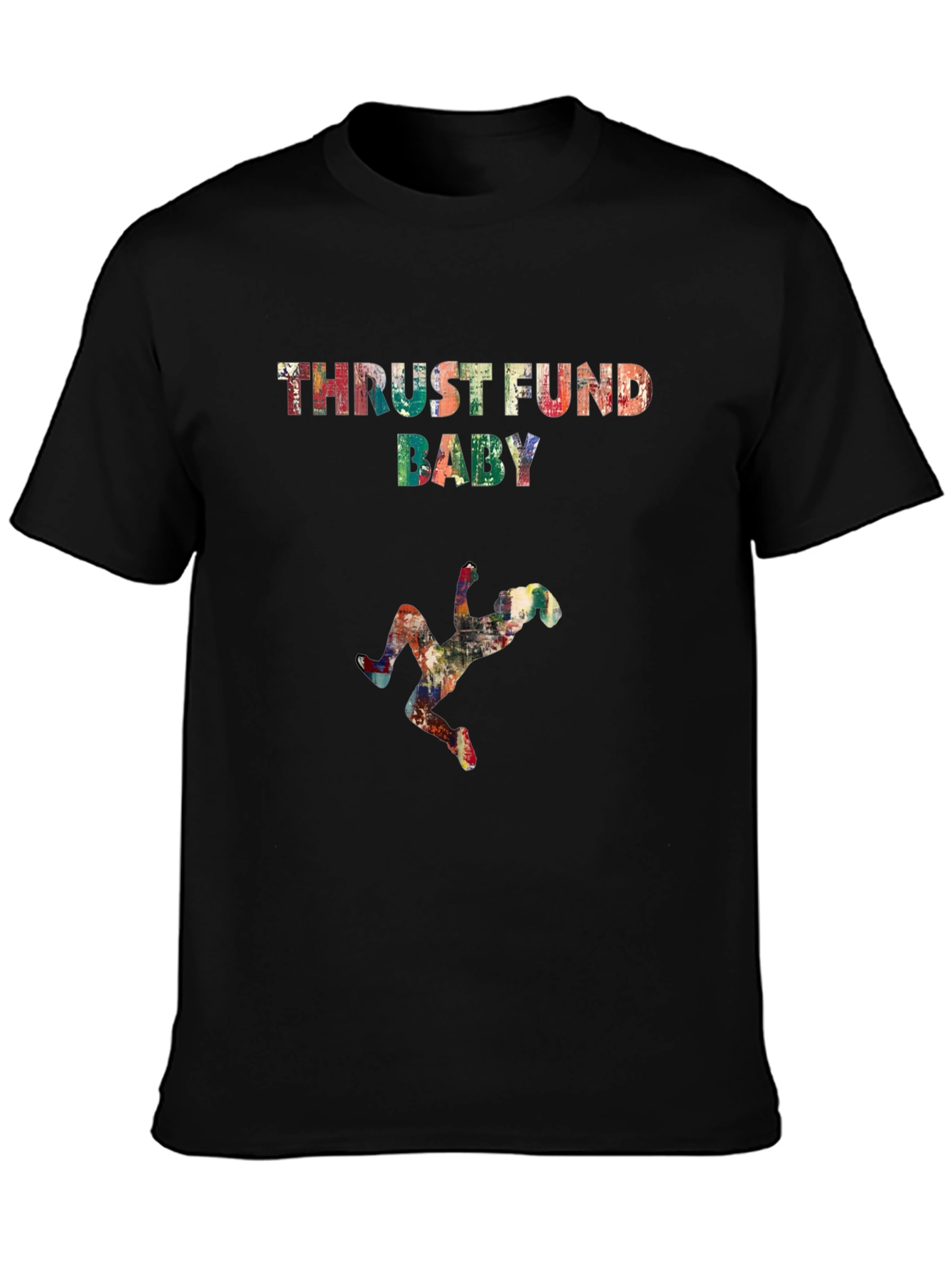 Black Thrust Fund Baby Tee - Street Style Graphic T-Shirt view 3