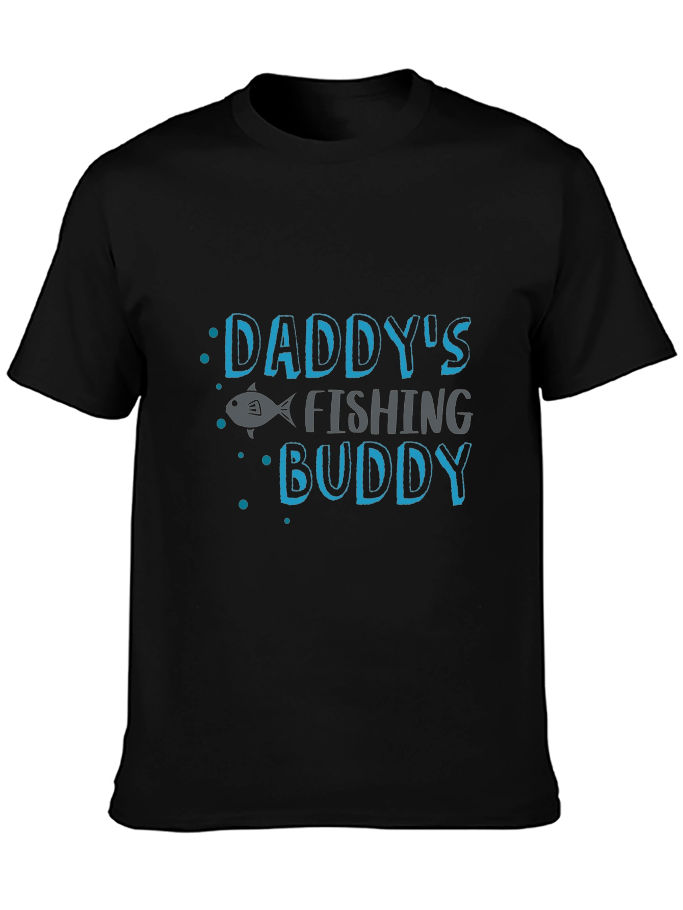 Black Daddy's Fishing Buddy Black T-Shirt view 3