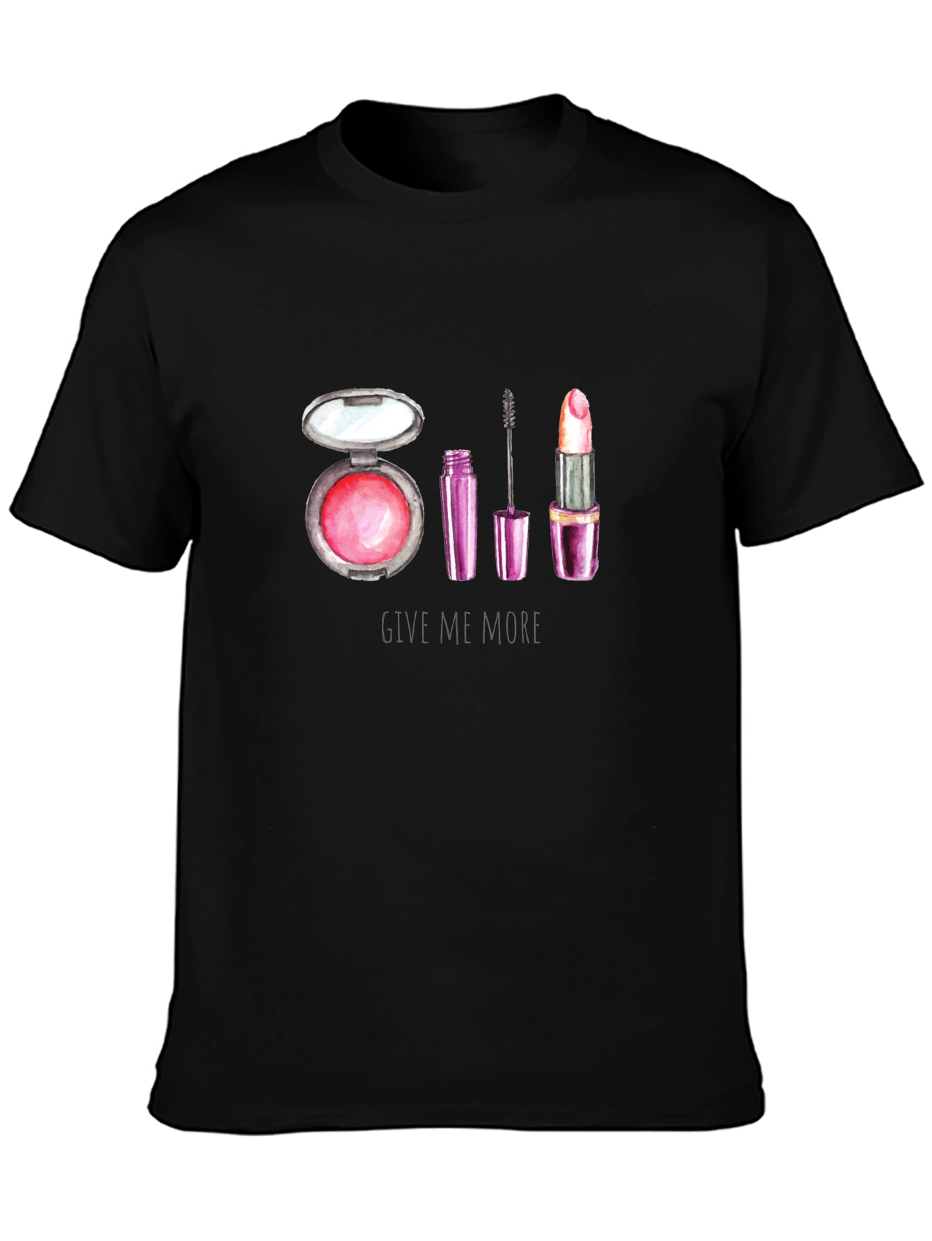 Black Makeup Lover's T-Shirt: Give Me More Glam! view 3