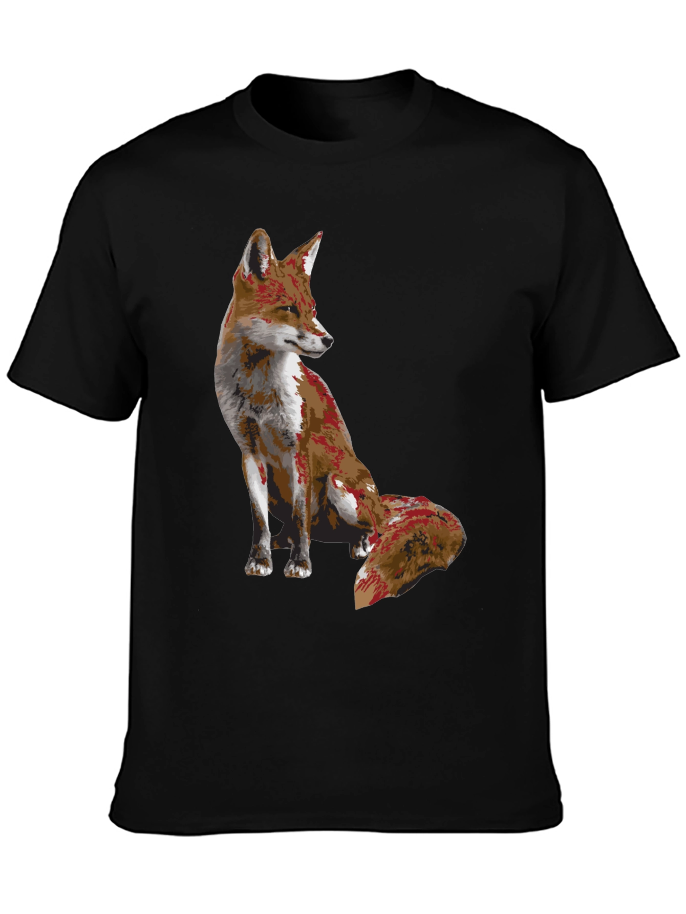 Black Fox Graphic Print Black T-Shirt view 3