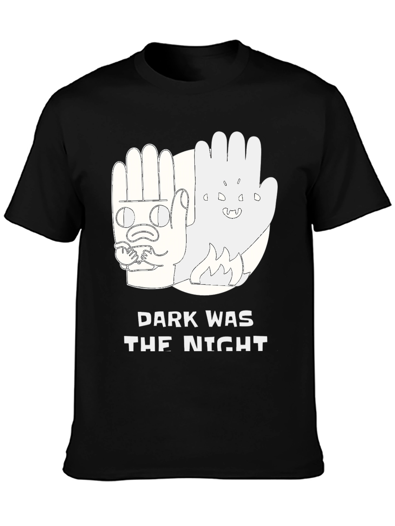 Black Dark Was The Night Graphic Tee - Black Cotton Blend view 3