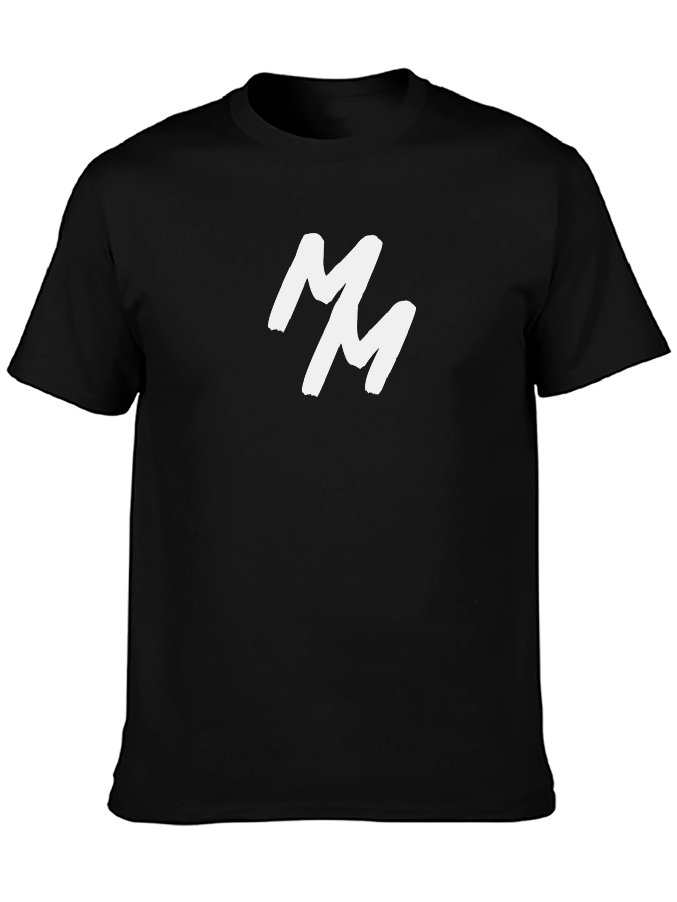 Black Black T-Shirt with White "MM" Graphic view 3