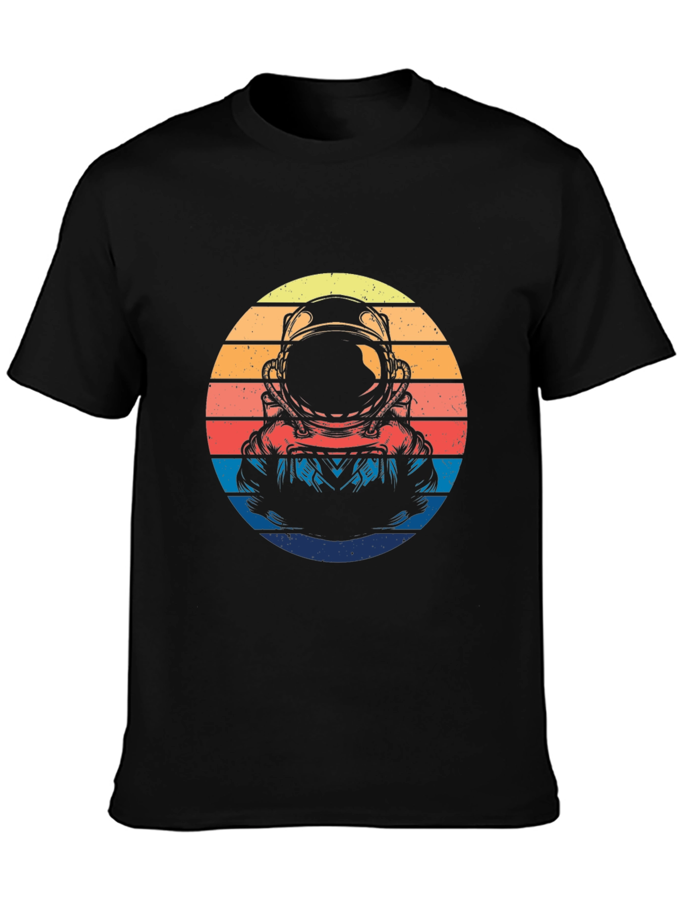 Black Retro Astronaut Graphic T-Shirt view 3