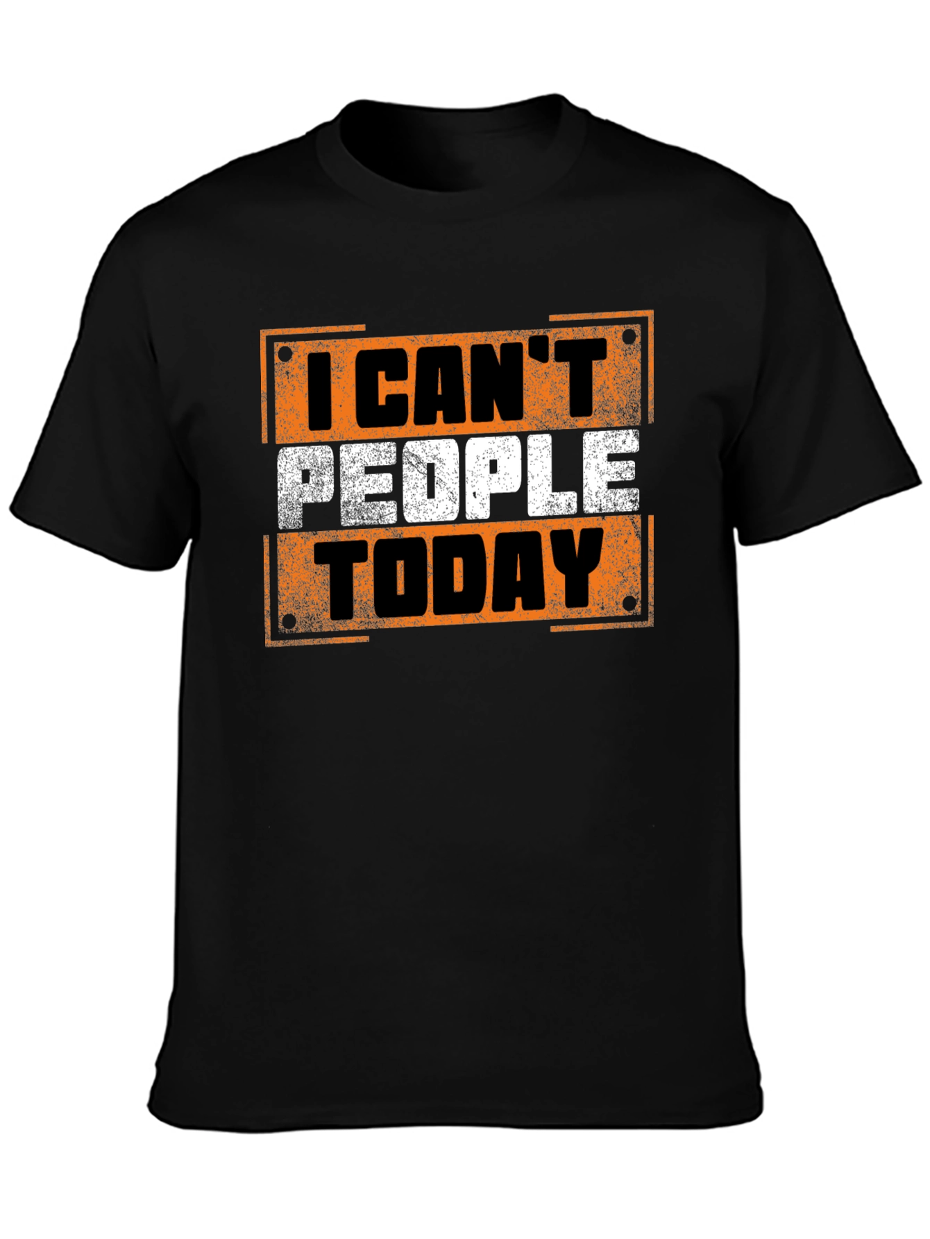 Black I Can't People Today Graphic Tee - Black Cotton T-Shirt view 3