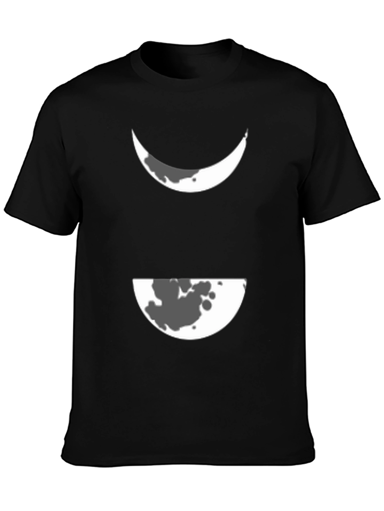 Black Lunar Phase Graphic Tee - Modern Black T-Shirt view 3