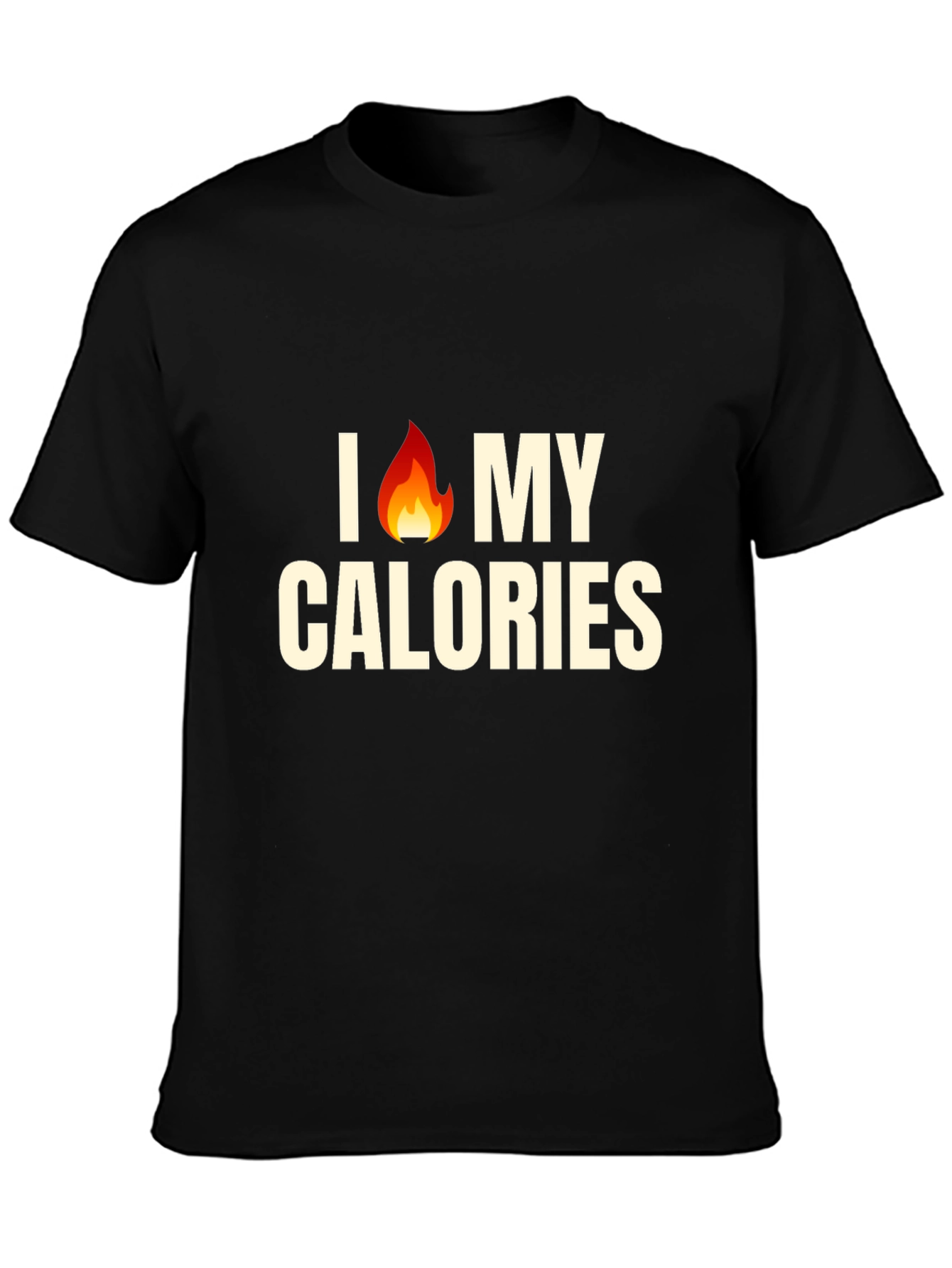 Black I Burn My Calories T-Shirt - Funny Gym Workout Tee view 3