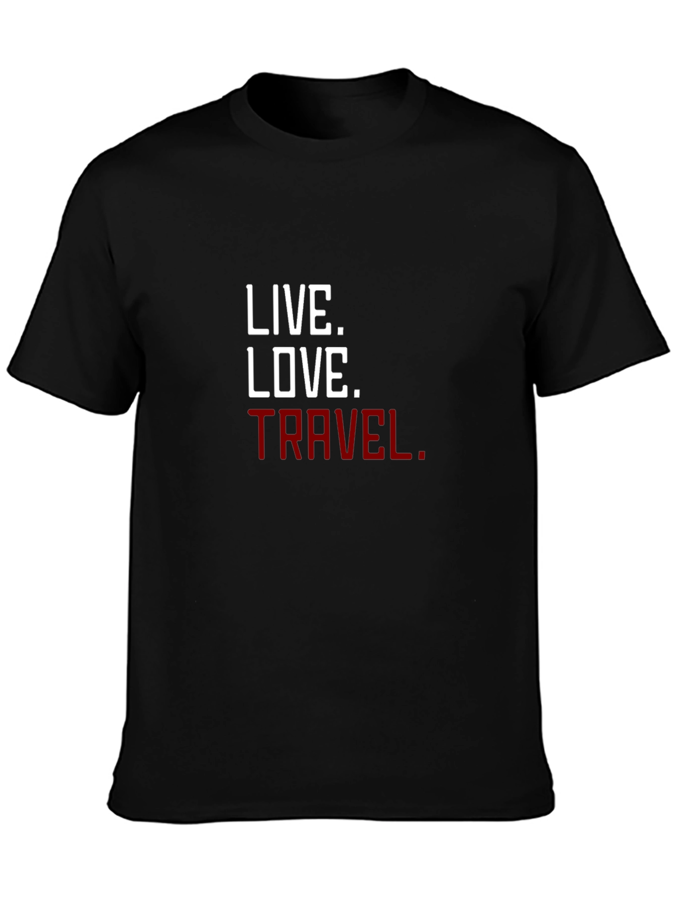 Black Live Love Travel Graphic Tee - Stylish Black T-Shirt view 3