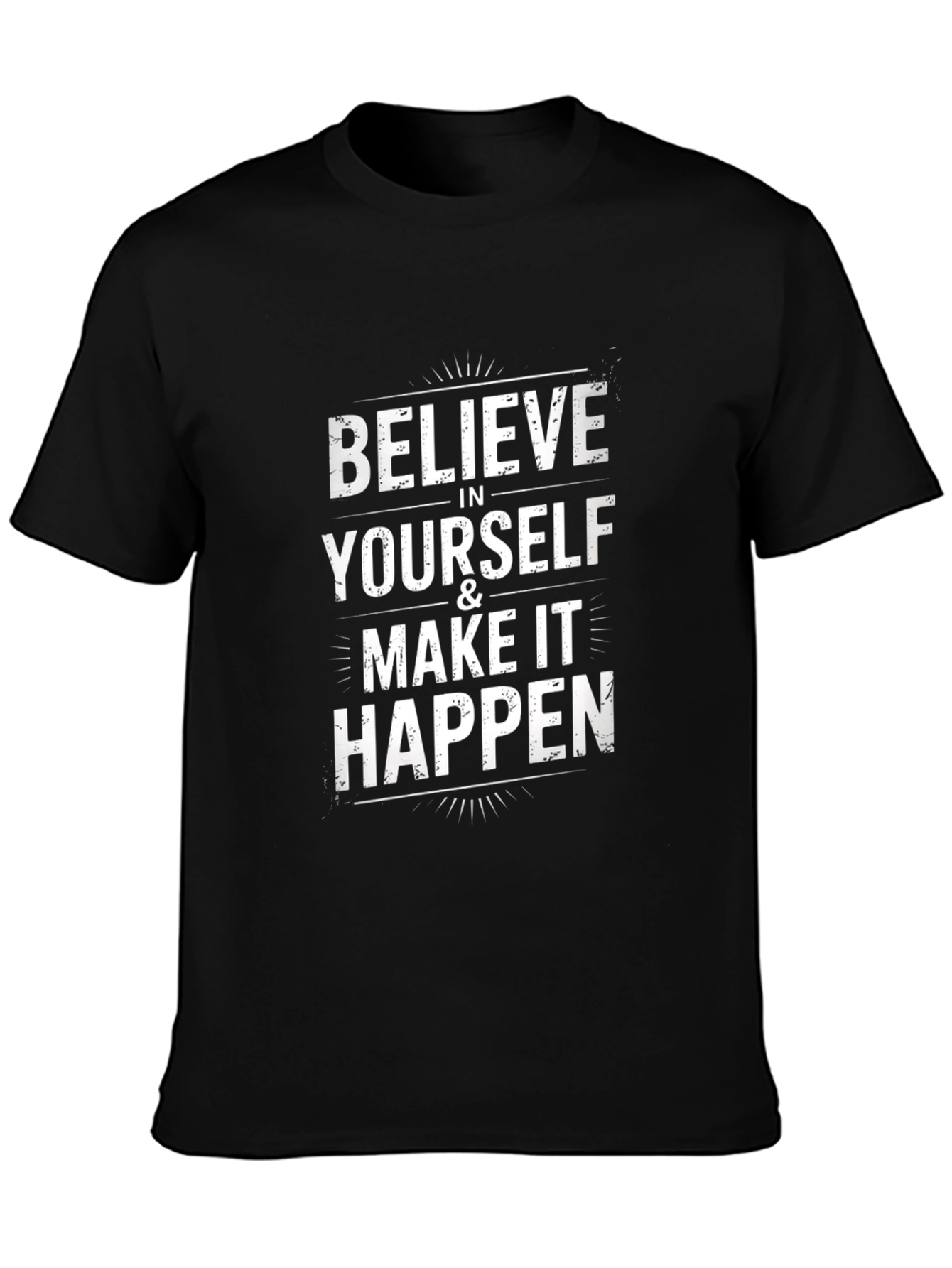 Black Believe in Yourself T-Shirt - Motivational Tee view 3