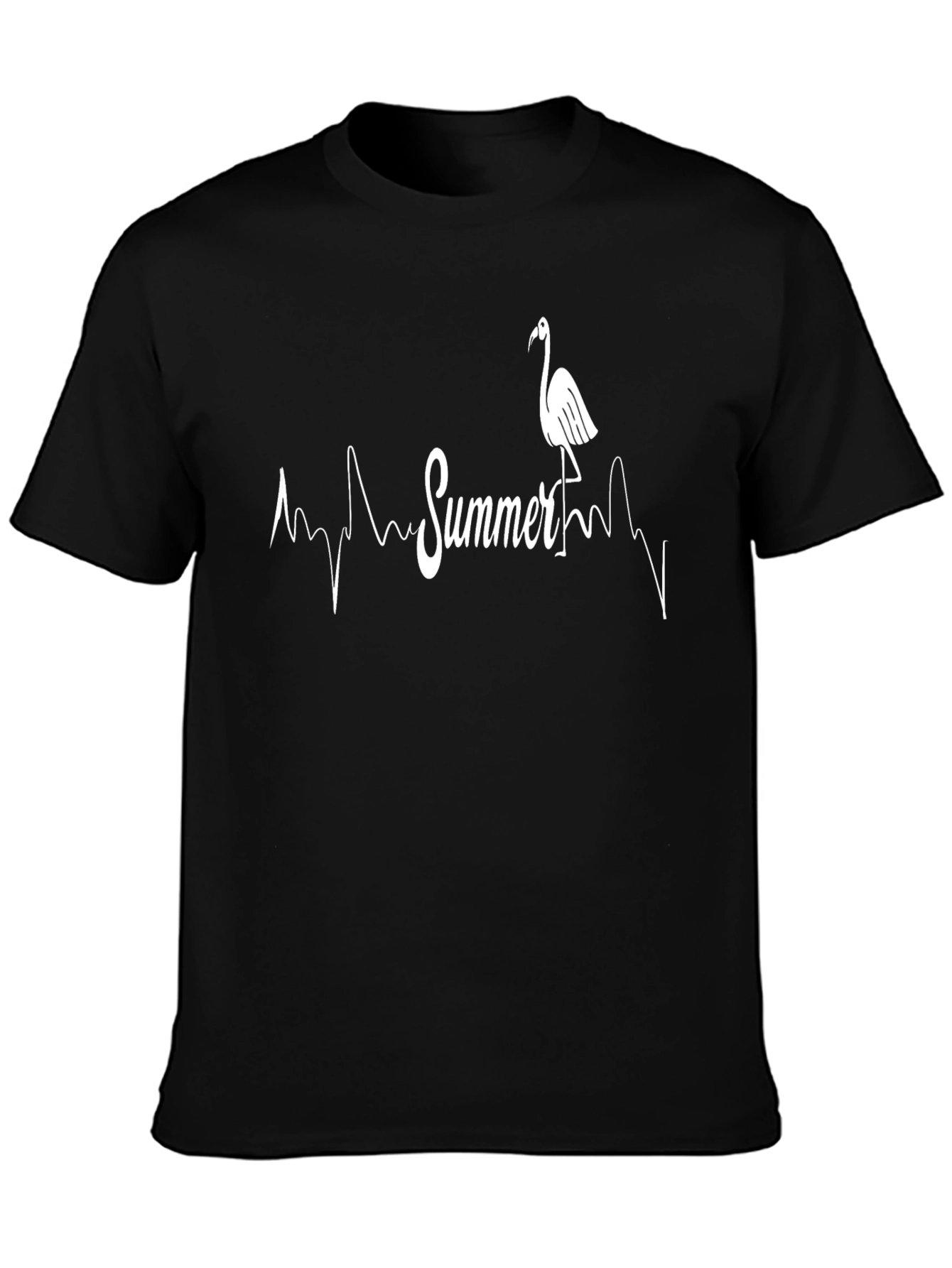 Black Summer Flamingo Beat T-Shirt view 3