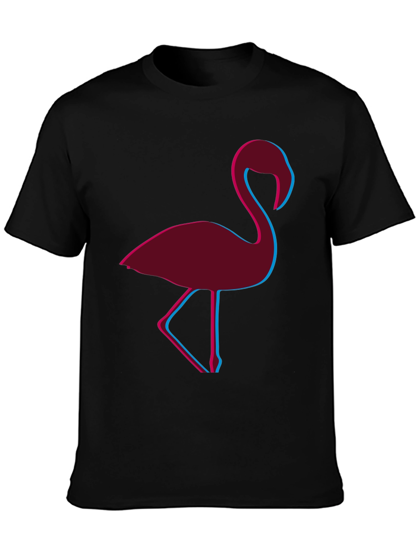 Black Retro Flamingo Graphic Tee view 3