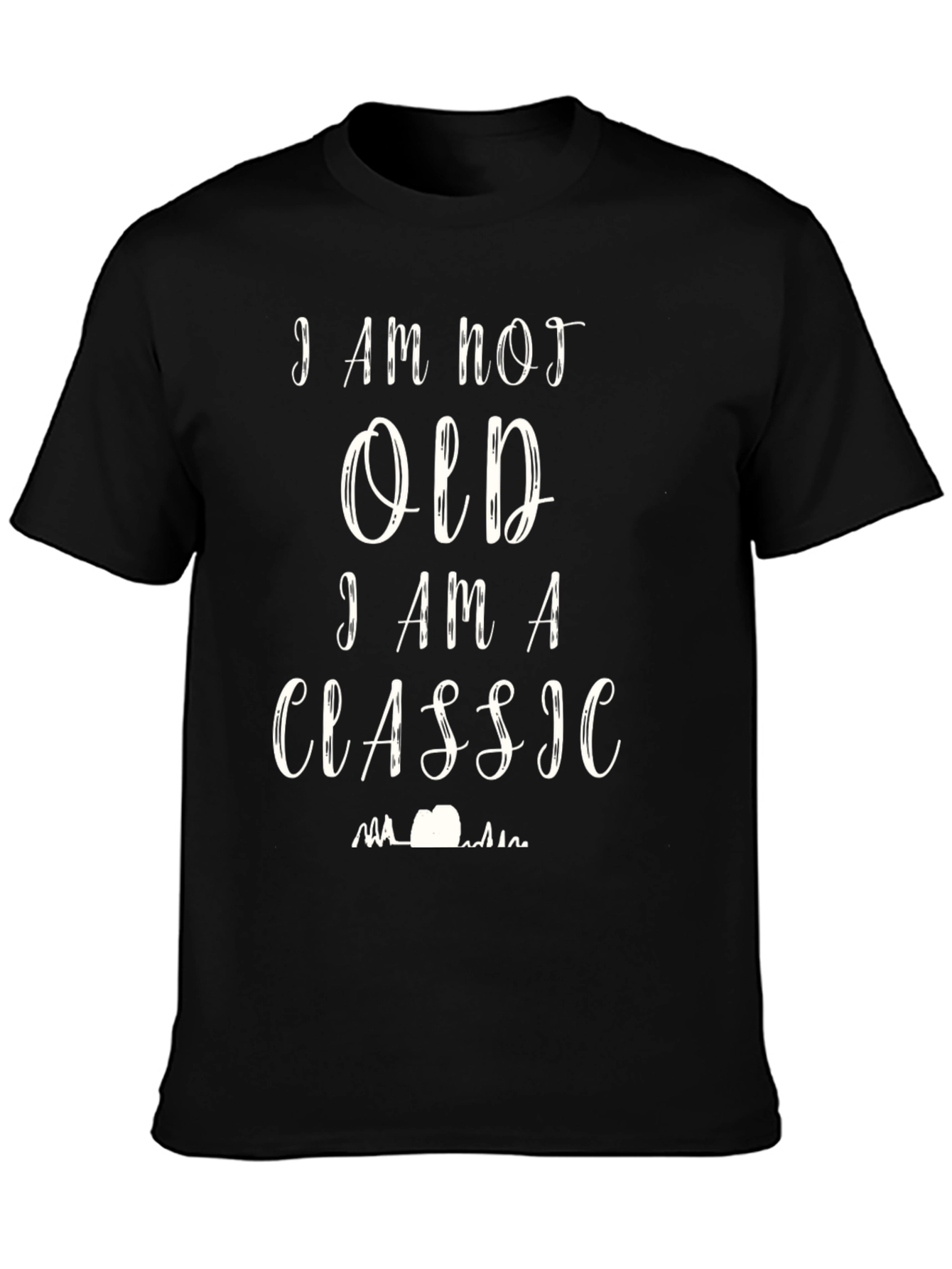 Black Classic T-Shirt - I Am Not Old view 3