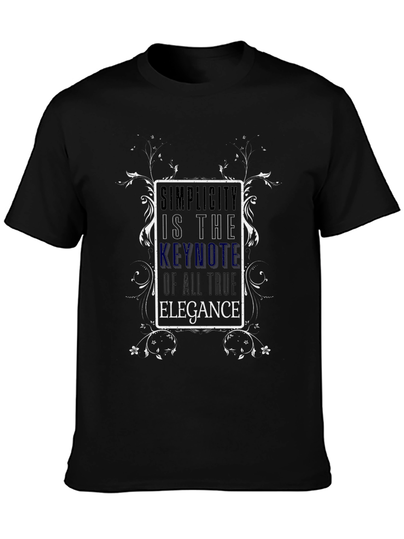 Black Simplicity Elegance Graphic T-Shirt view 3