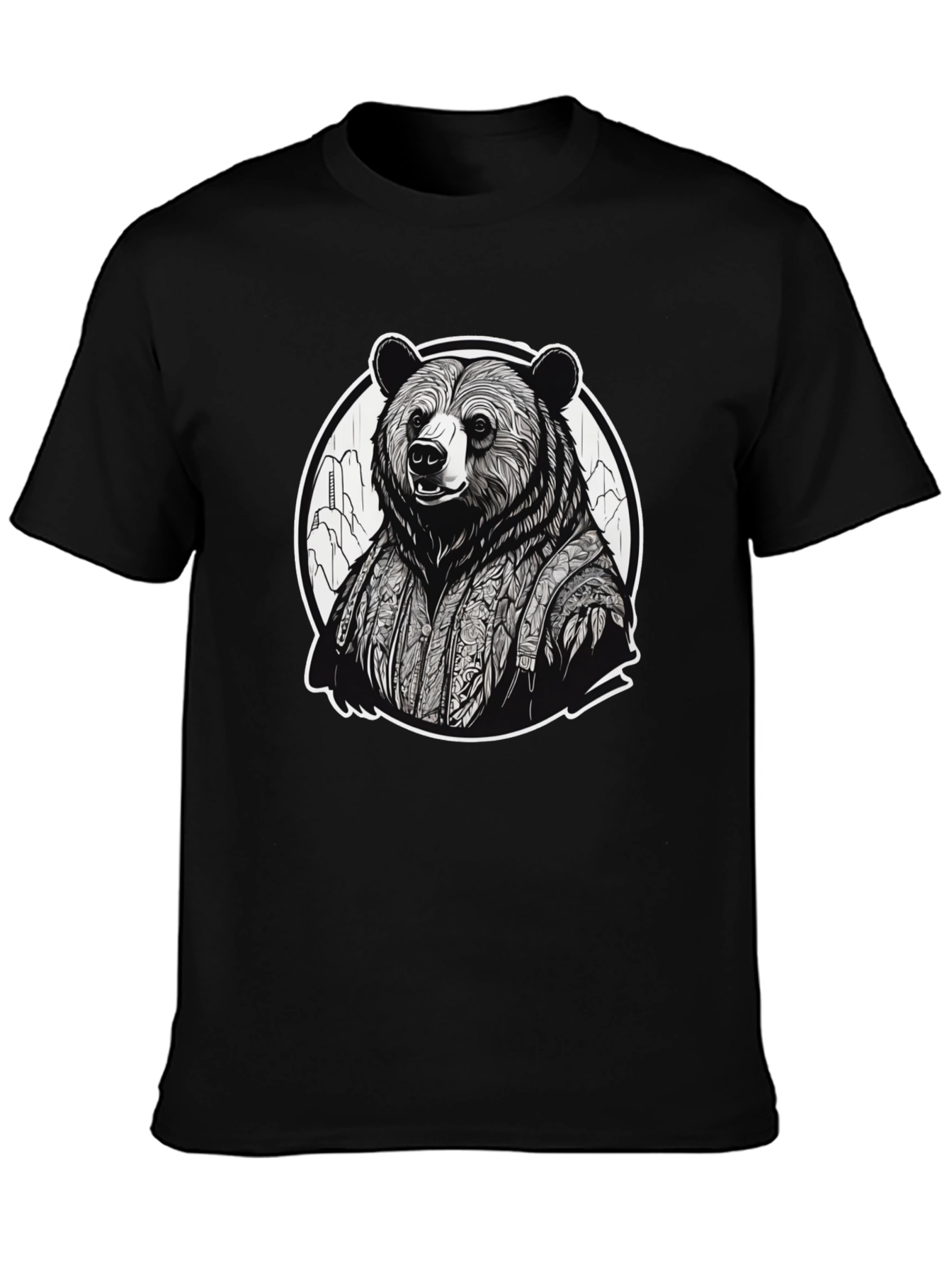 Black Bear Kimono Graphic Tee - Unique Streetwear view 3